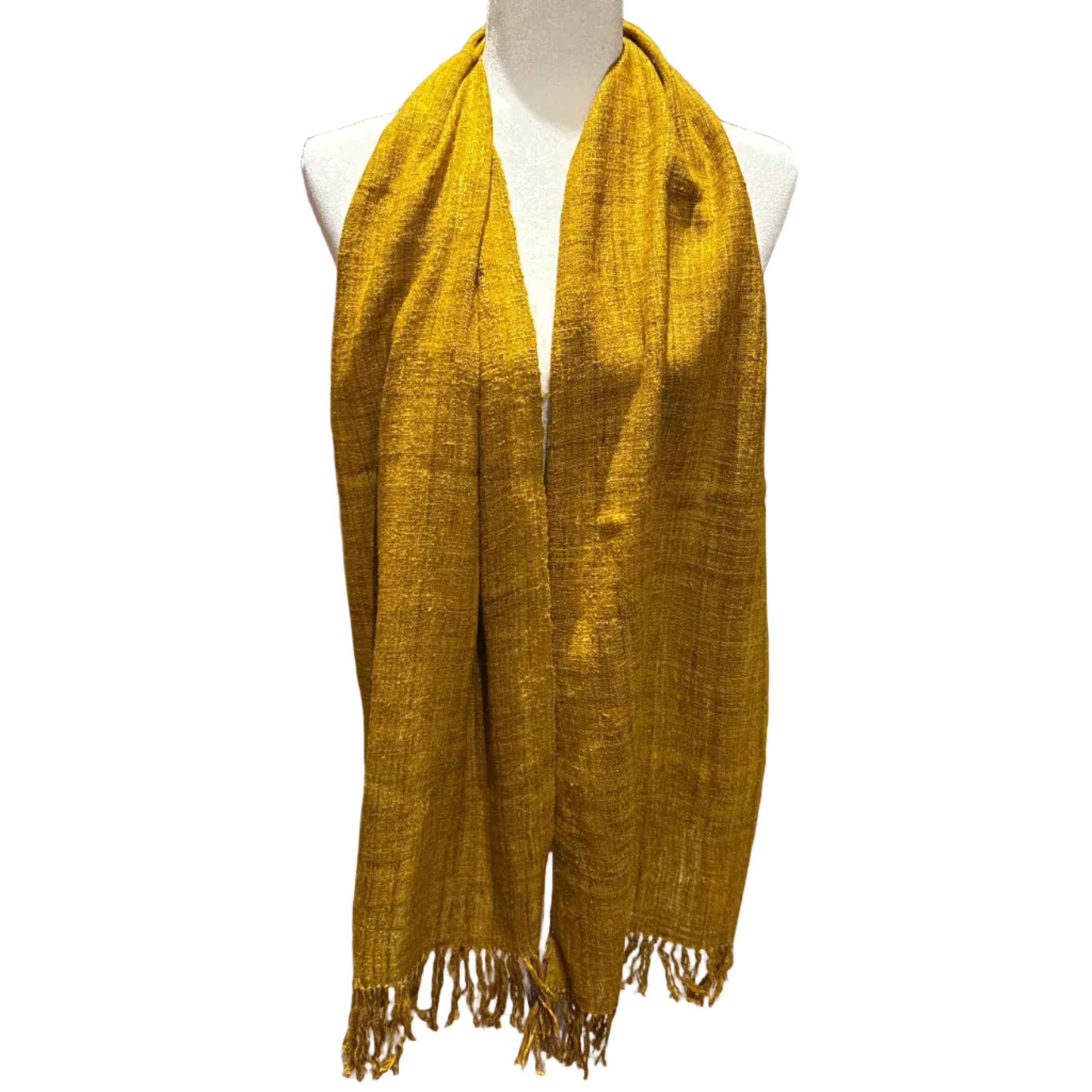 Handwoven Turmeric Wild Silk Scarf Madagascar