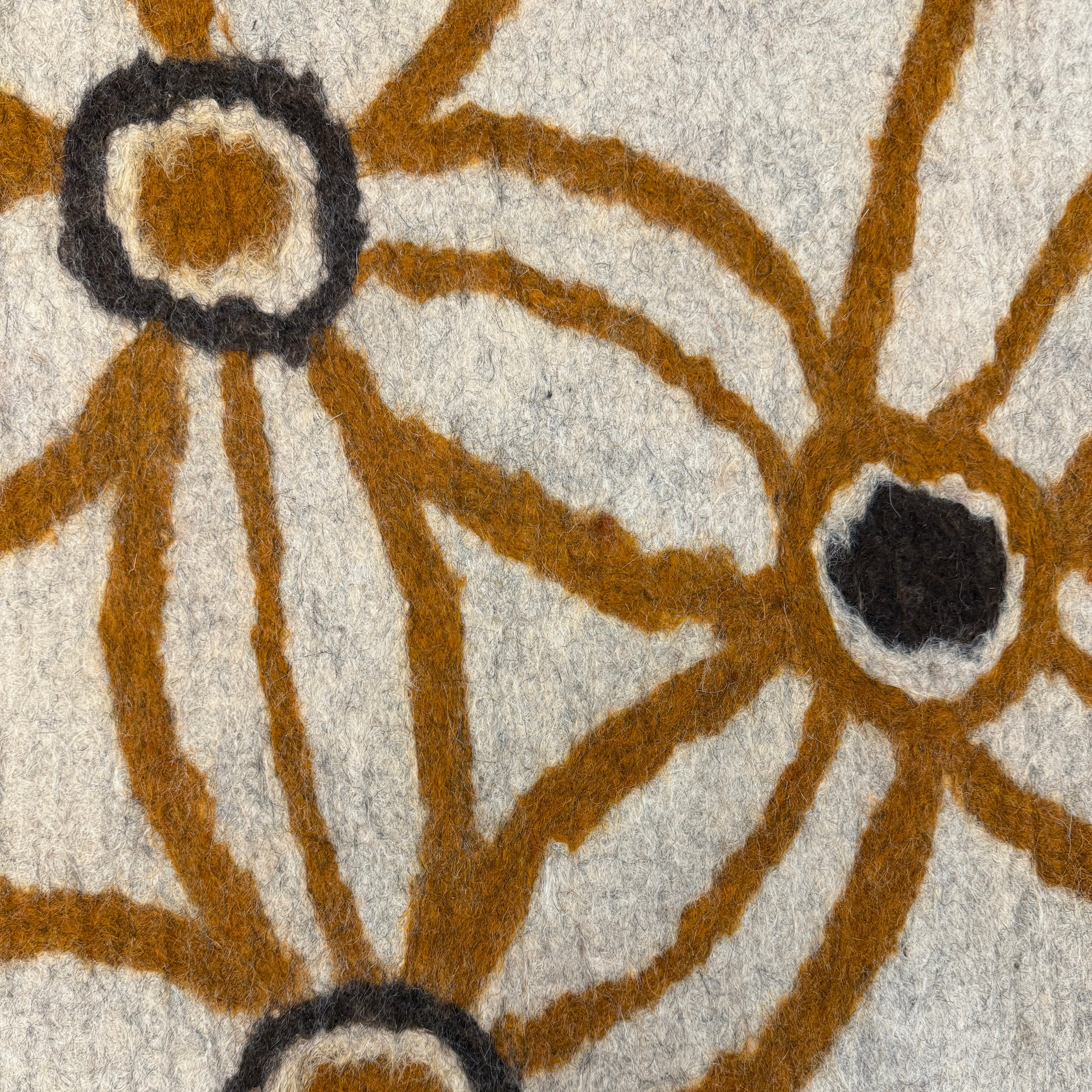 Handmade Wool Felt Rug Floral Afghanistan (30x48)