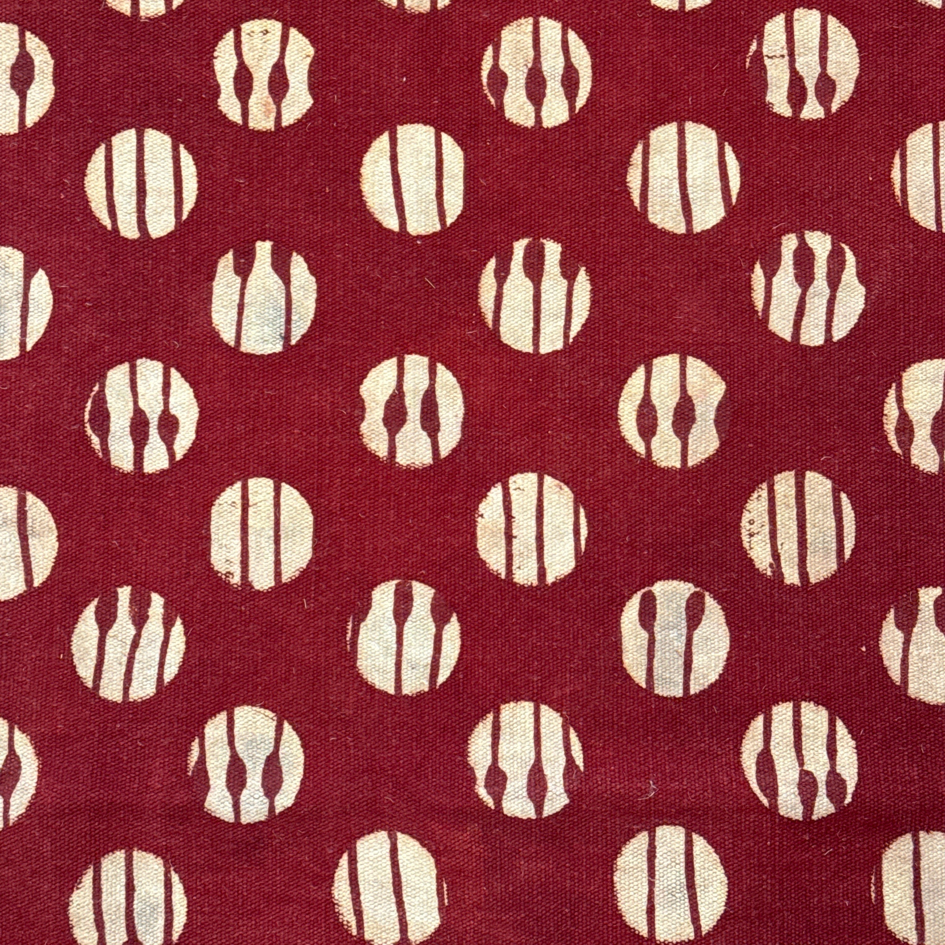 Handmade Block Printed Red Canvas Rug India 2.5x6