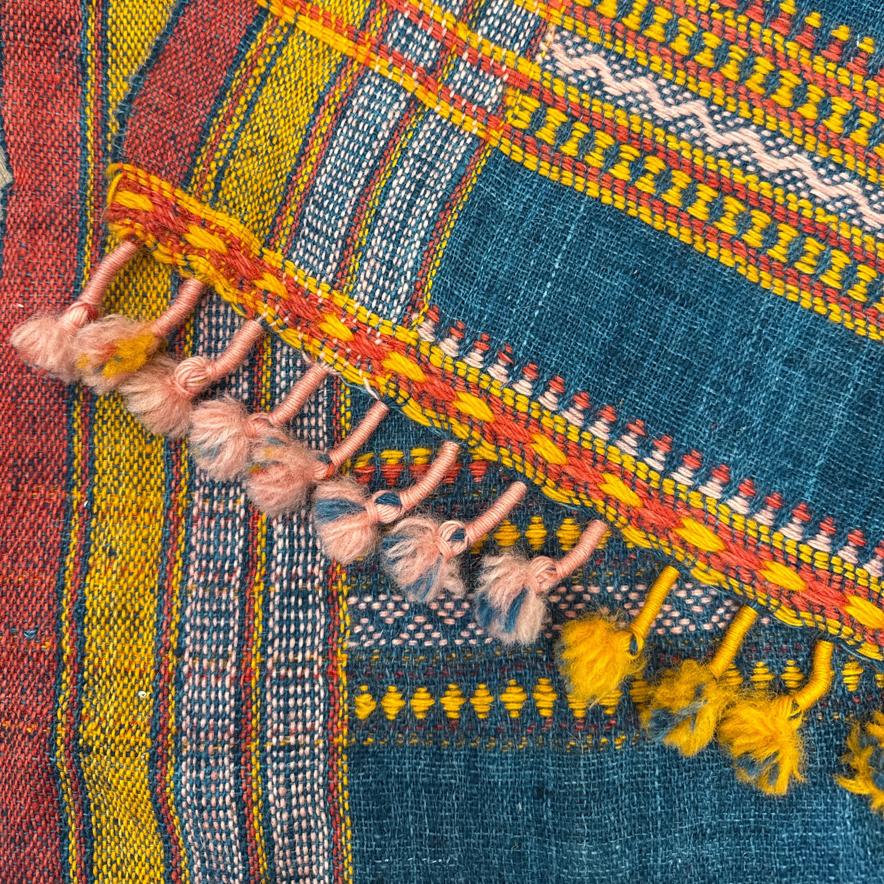 Handwoven Wool Deep Blue Dupatta Curtain/Throw India