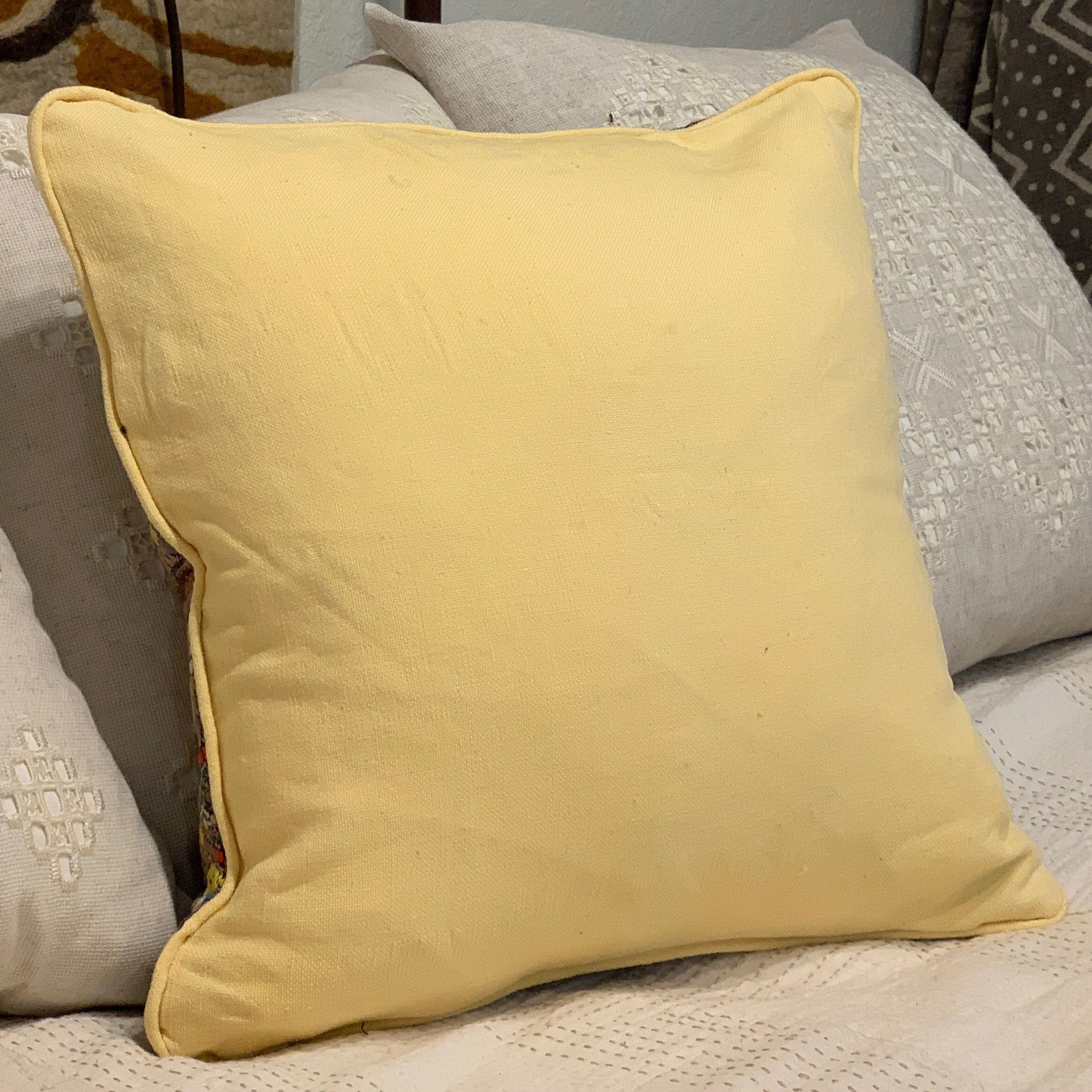 Handwoven and Embroidered Pillow Guatemala (16x16)