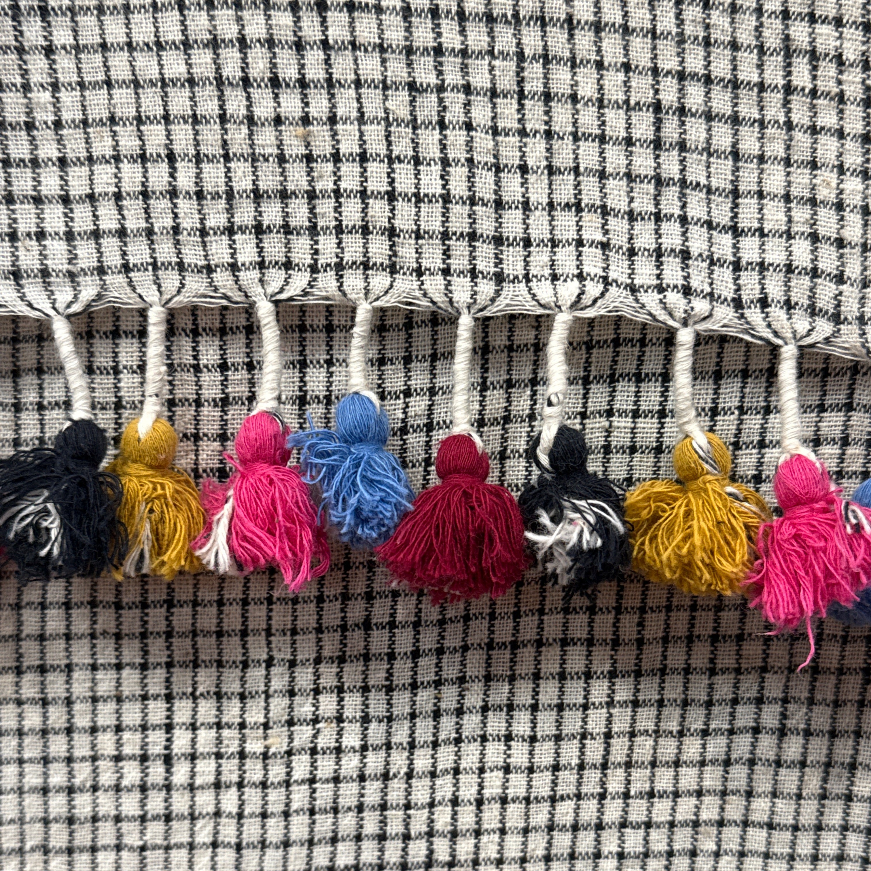 Handwoven Organic Cotton Checkered Dupatta Curtain/Throw India