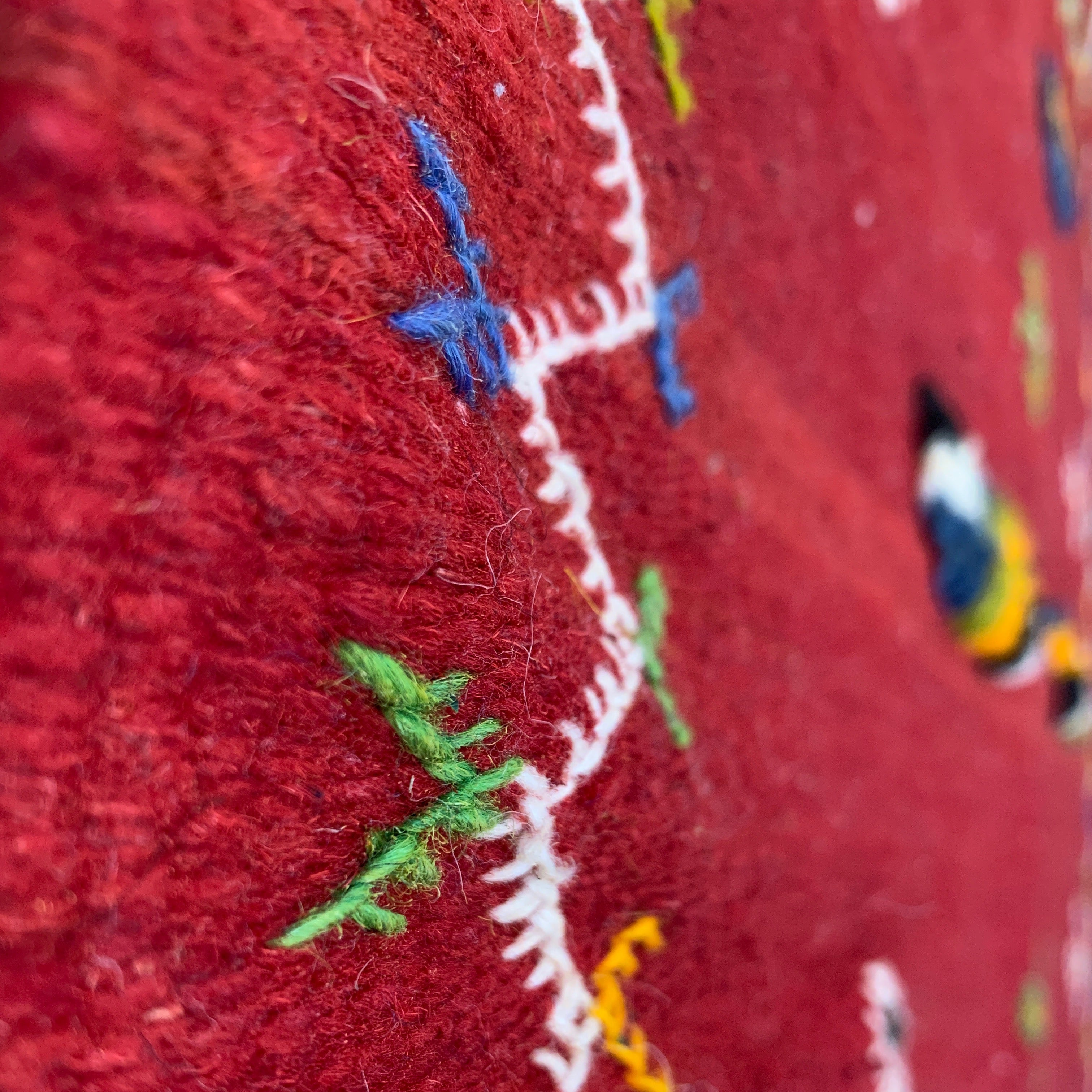 Handwoven Small Akhnif Red Wool Rug