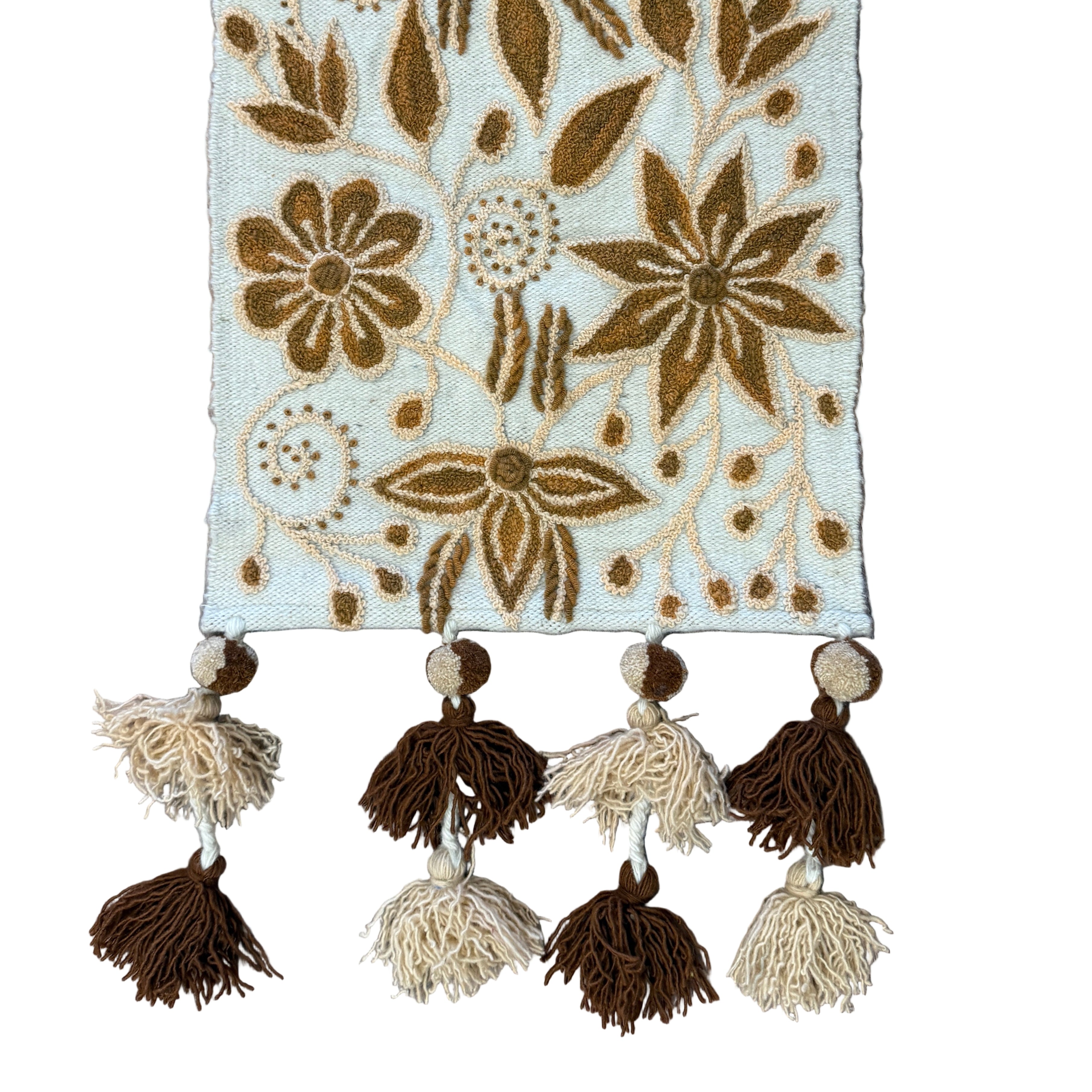 Embroidered Fall Wool Table Runner Peru