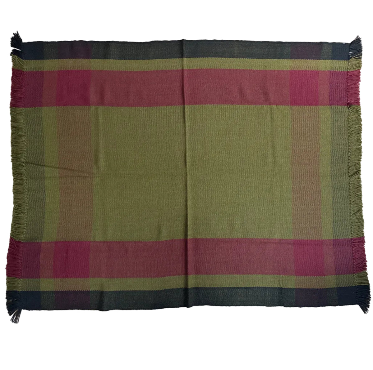 Handwoven Alpaca Green Throw Bolivia - B