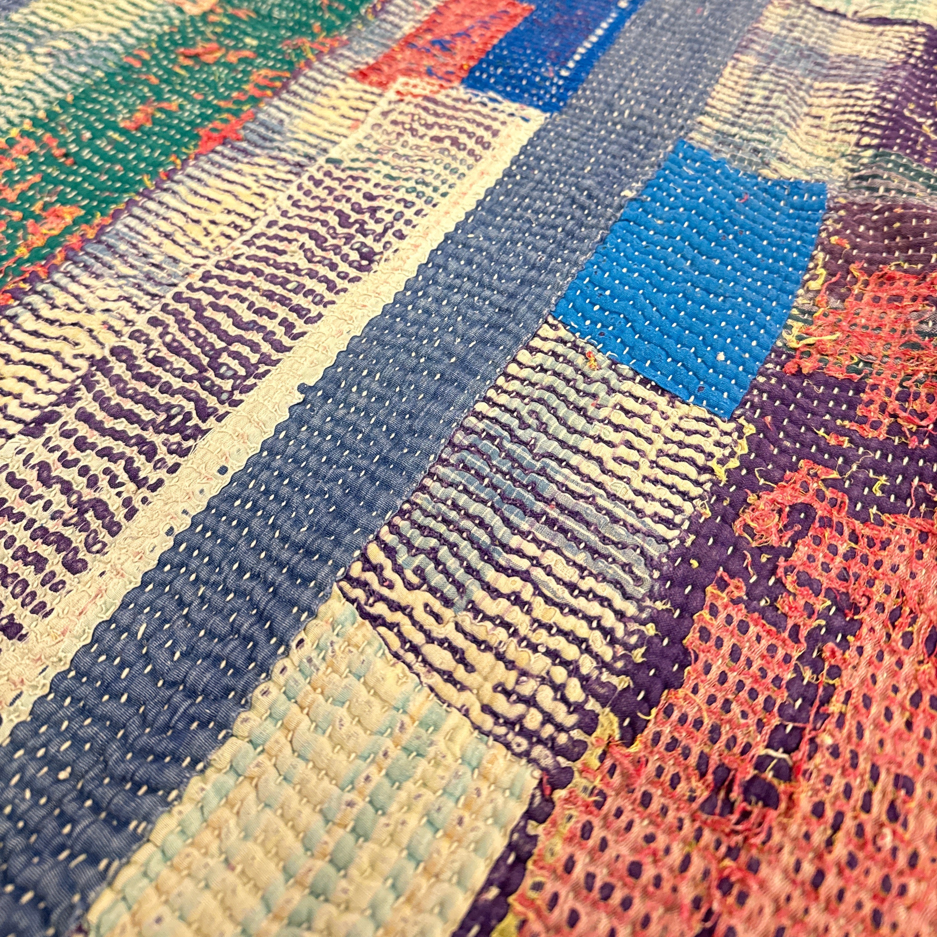 Handmade Kantha Patchwork Quilt India - 37