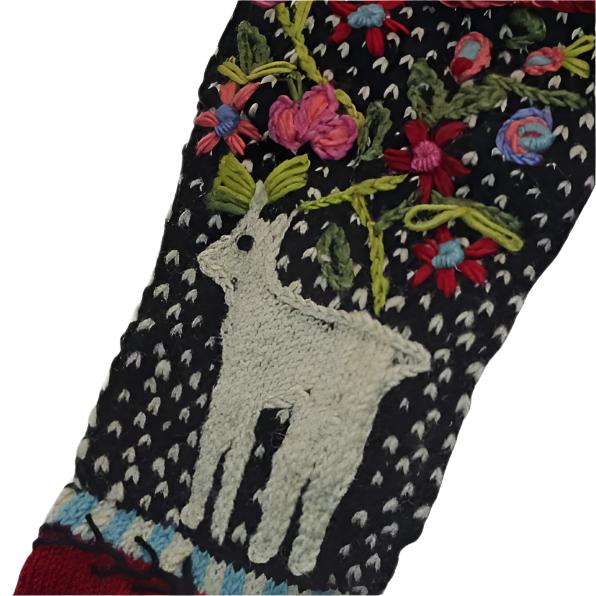 Wool Knit Christmas Reindeer Stocking Nepal