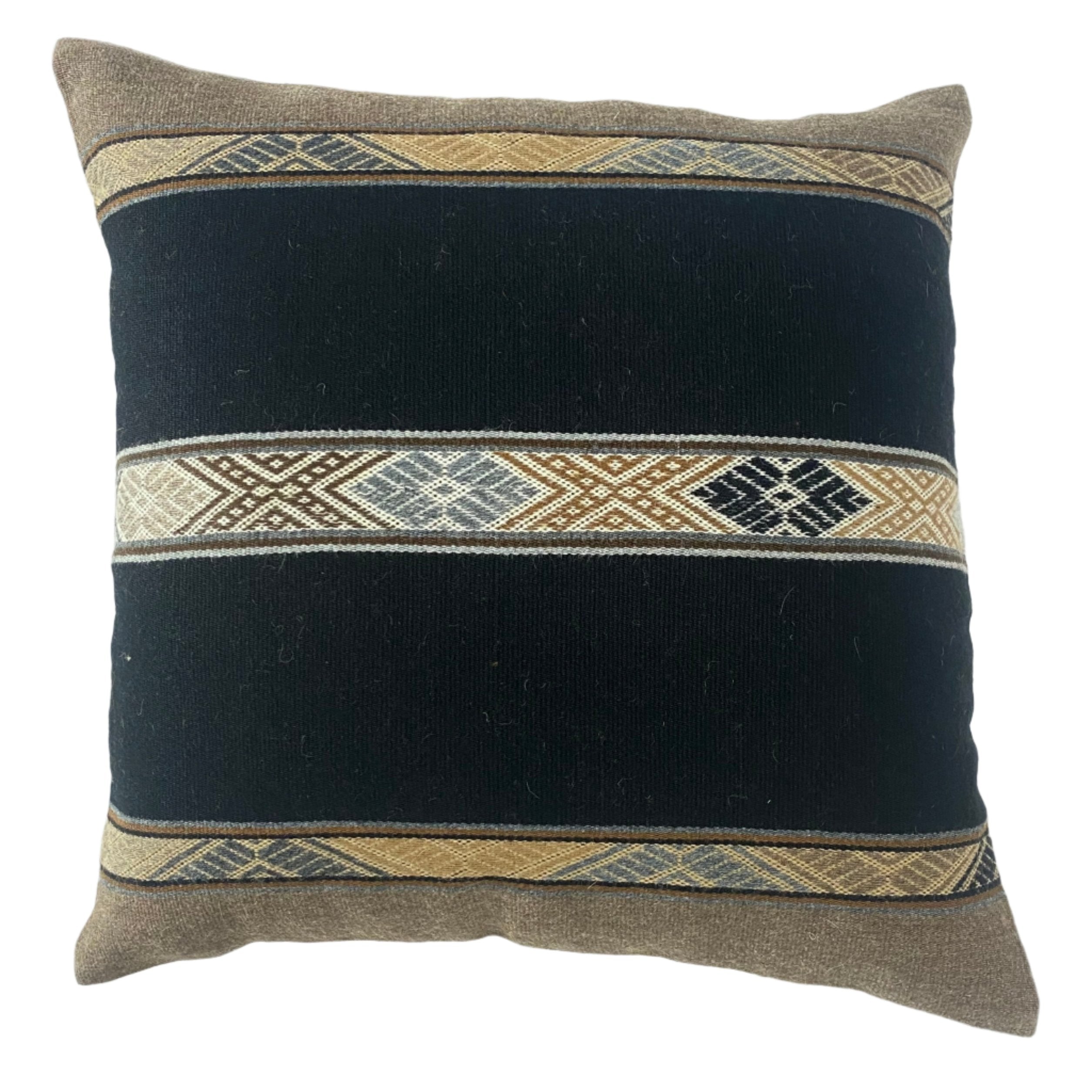 Handwoven Wool Natural Dyed Pillow Peru (17x17) - Neutral