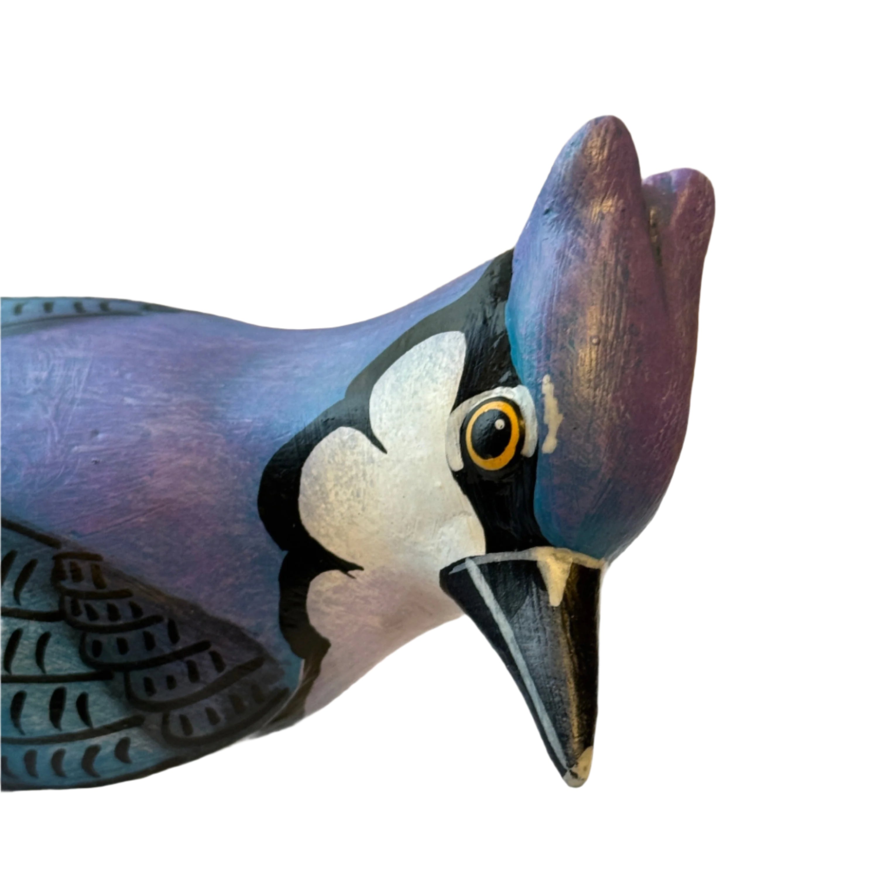 Blue Jay Painted Ceramic Bird Guatemala