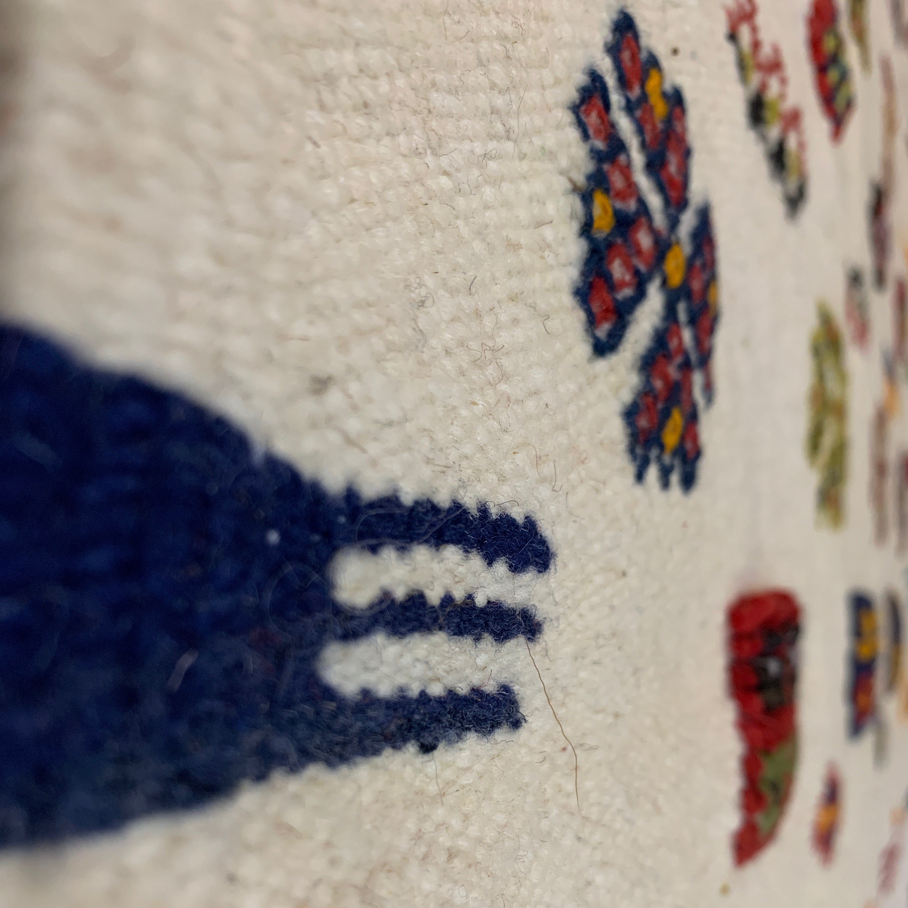Handwoven Small Akhnif White Wool Rug