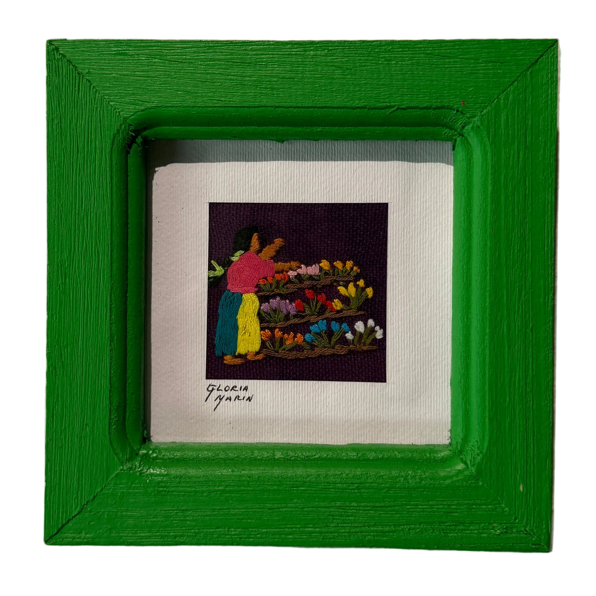 Embroidered Small Flower Stand Frame Mexico
