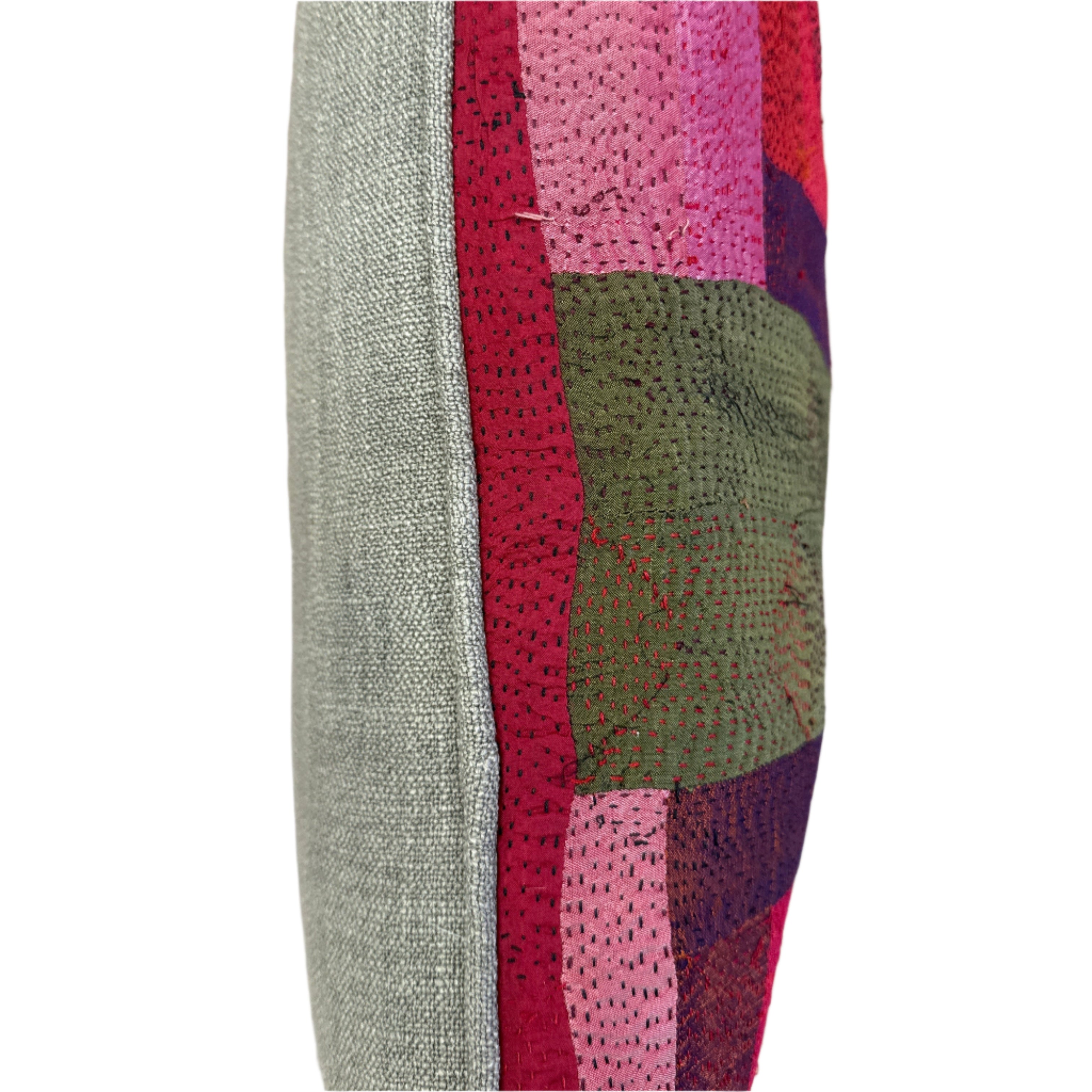 Hand Stitched Vintage Silk Pillow India (20 x 20)