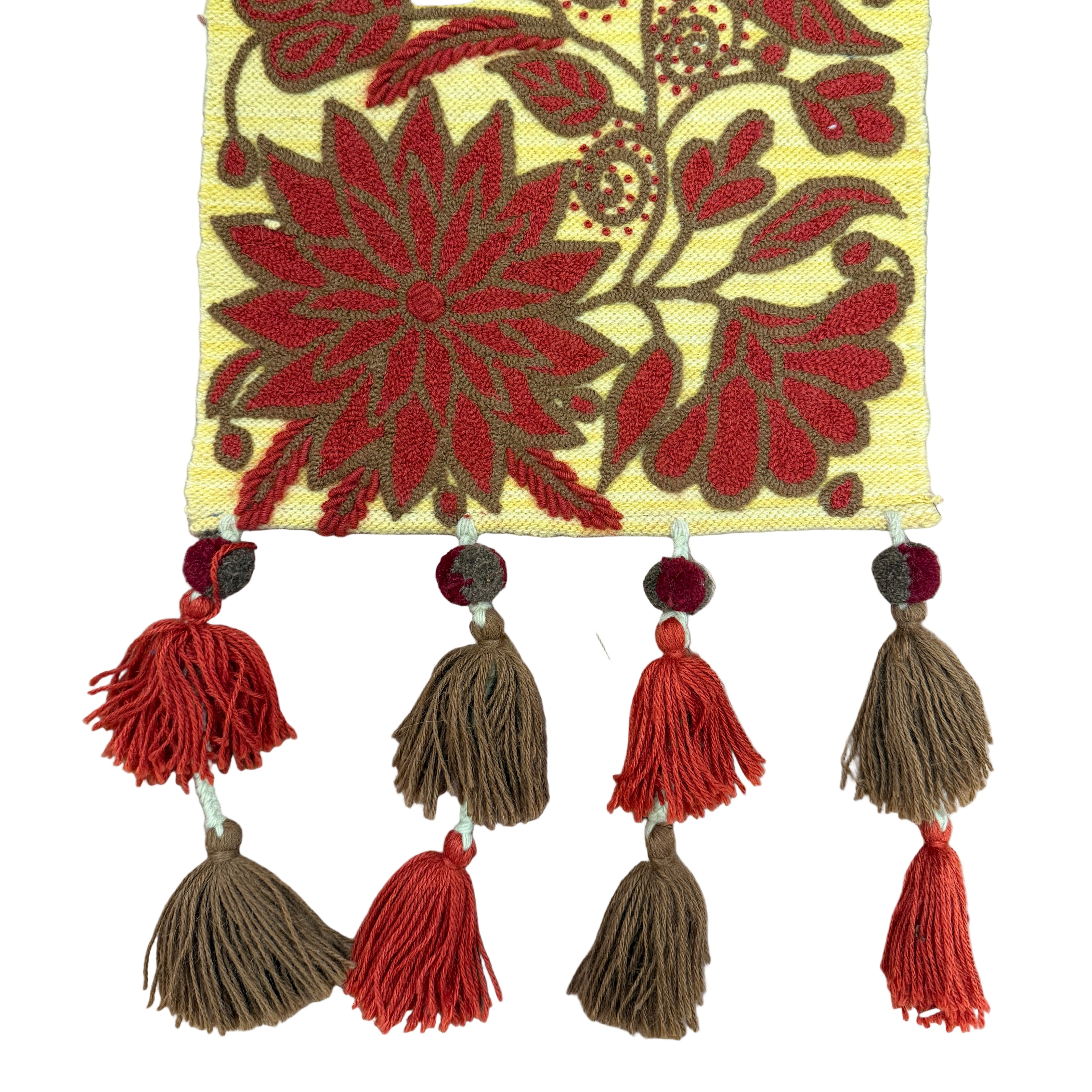 Embroidered Autumn Wool Table Runner Peru