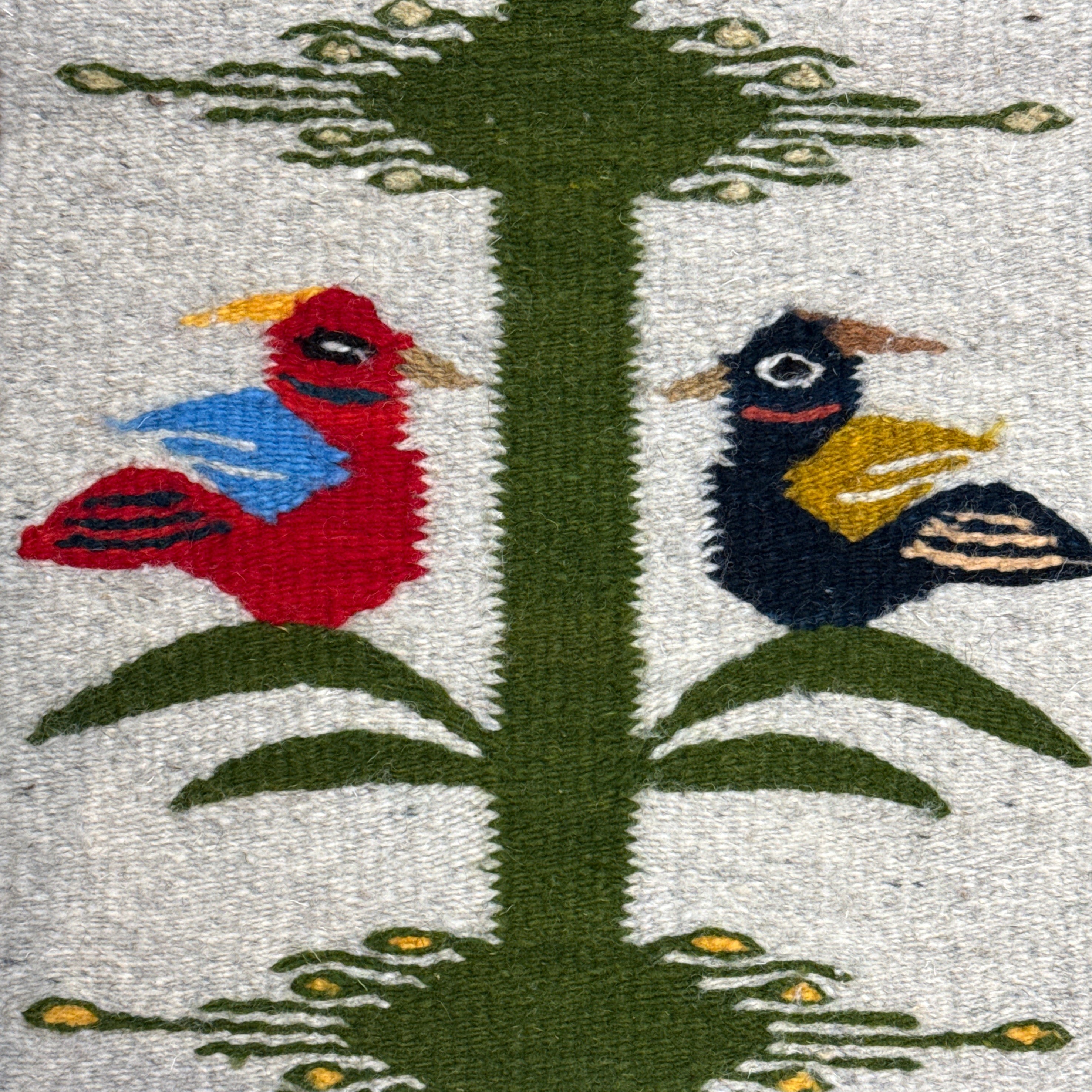 Handwoven Wool Tree of Life A Hanging Mexico