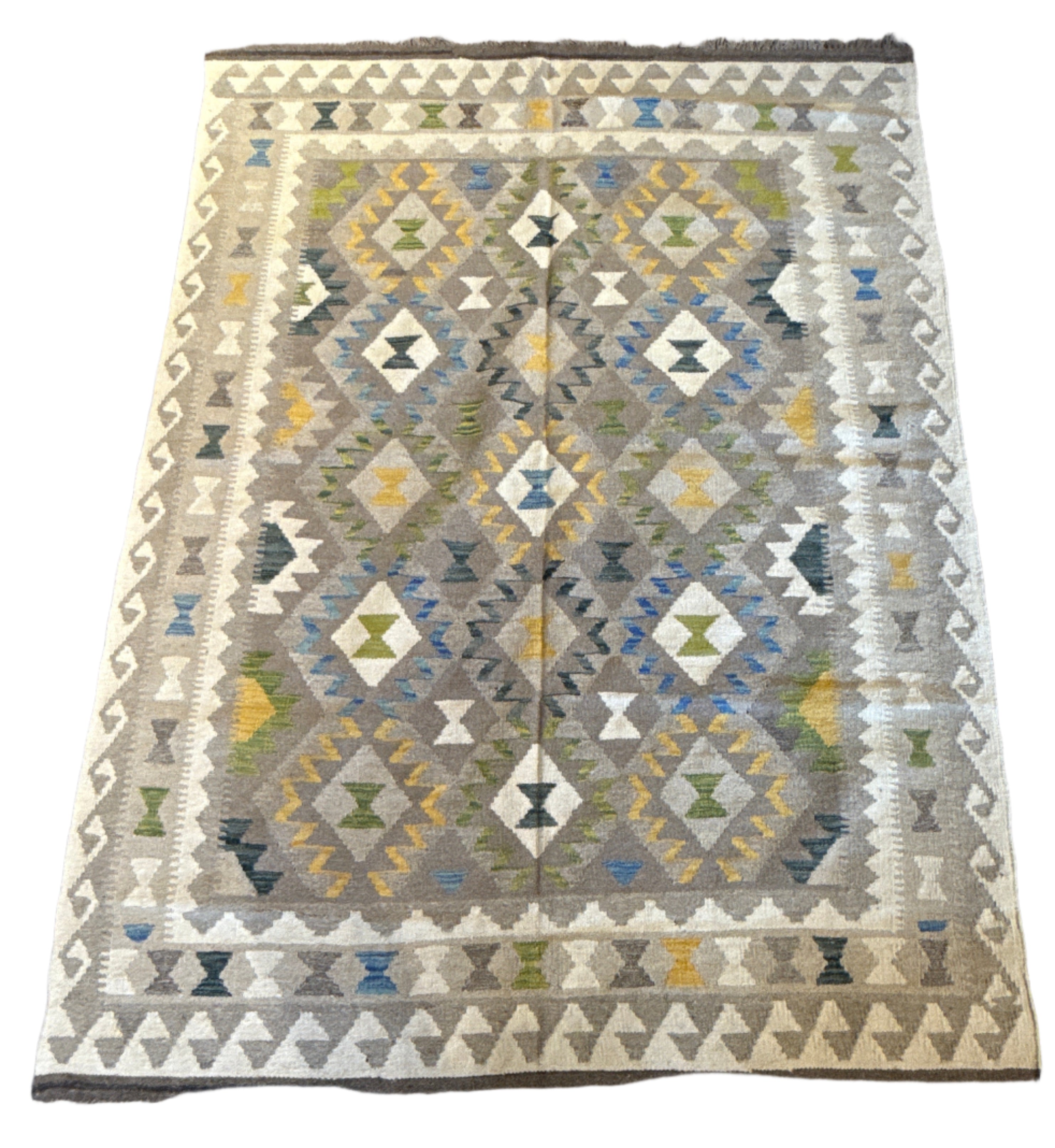 Handwoven Wool Kilim Large Rug Afghanistan (5x7) - 015