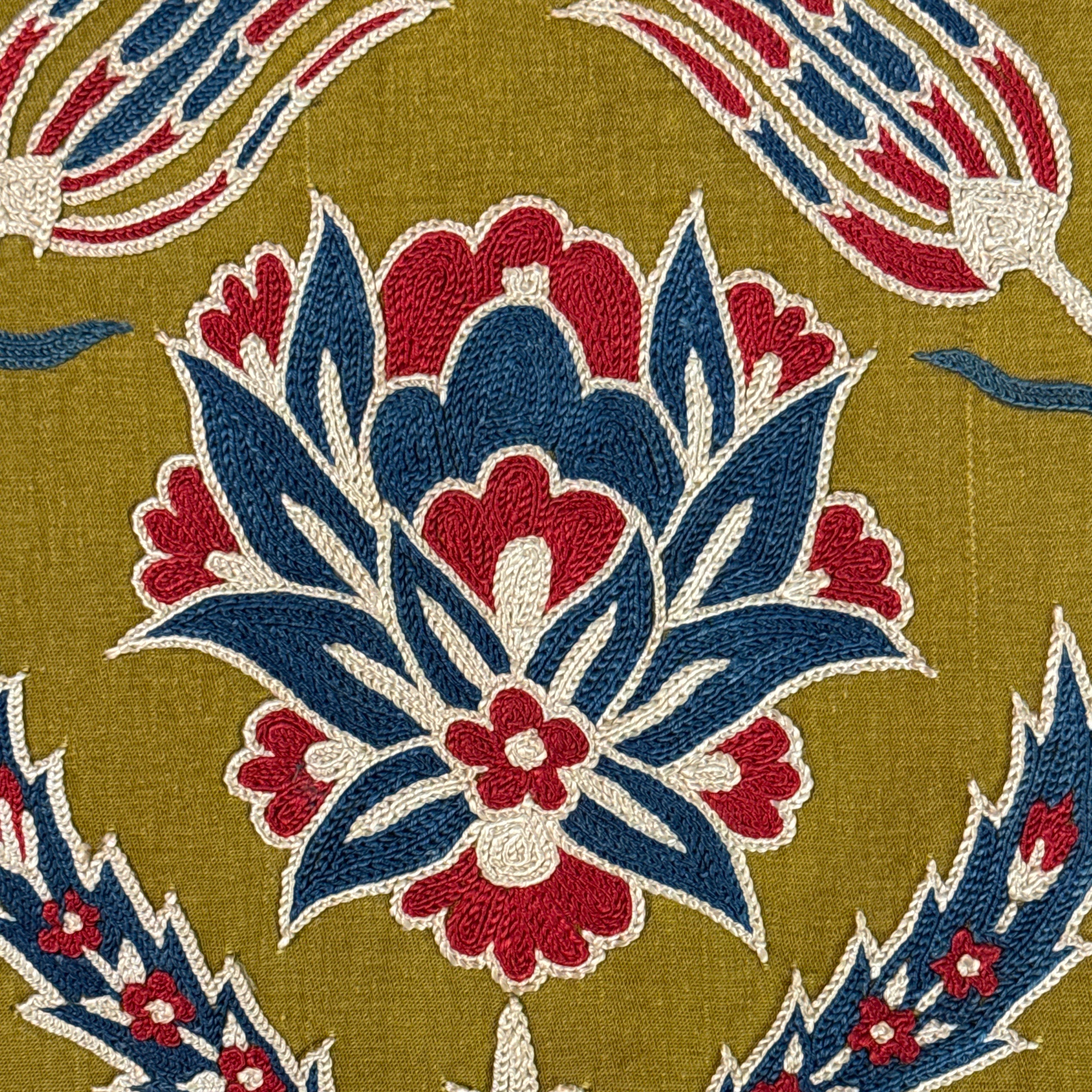 Silk Suzani Table Runner Uzbekistan (19x55)