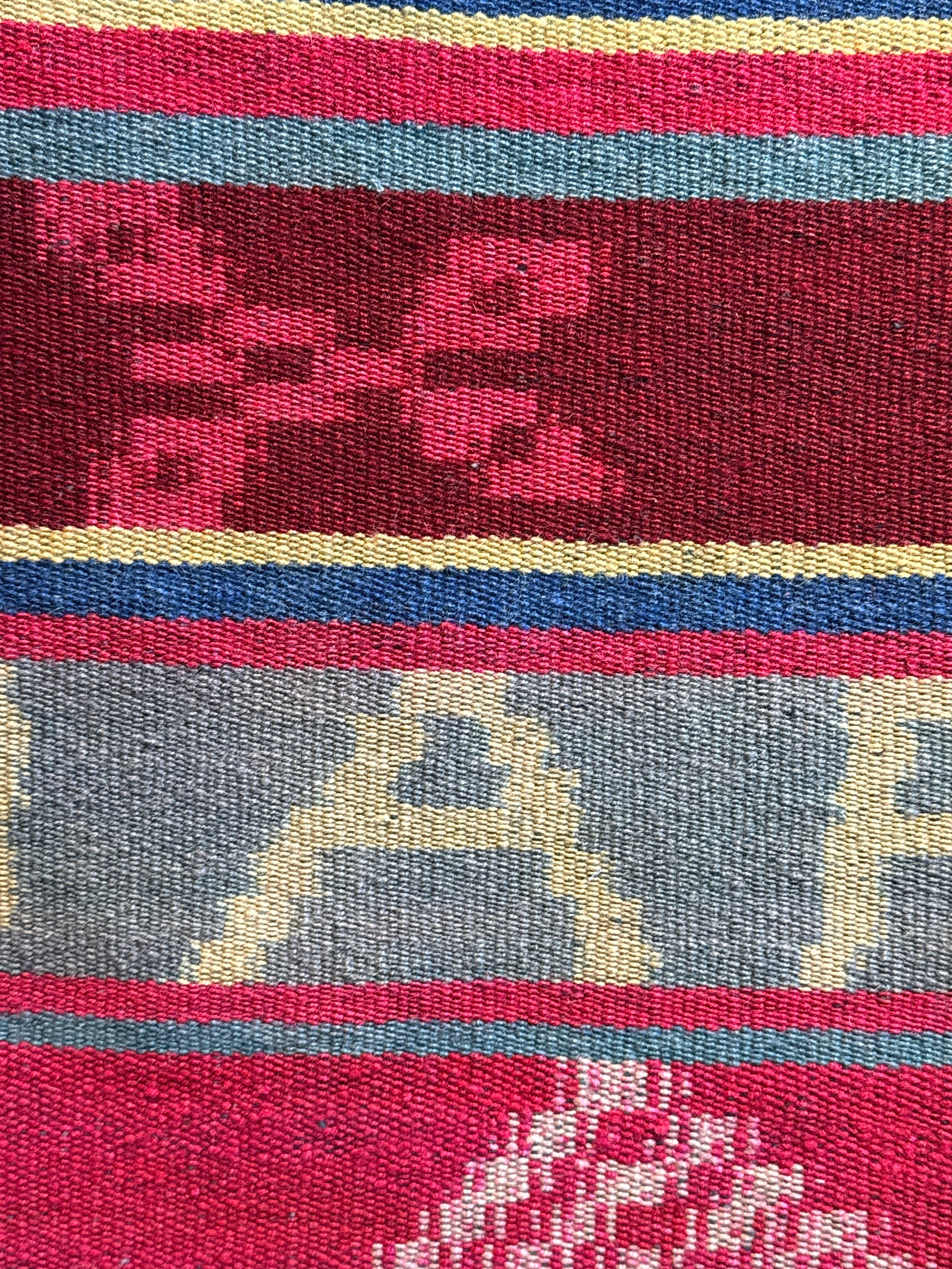 Handwoven Woolen Pink Frazada Blanket