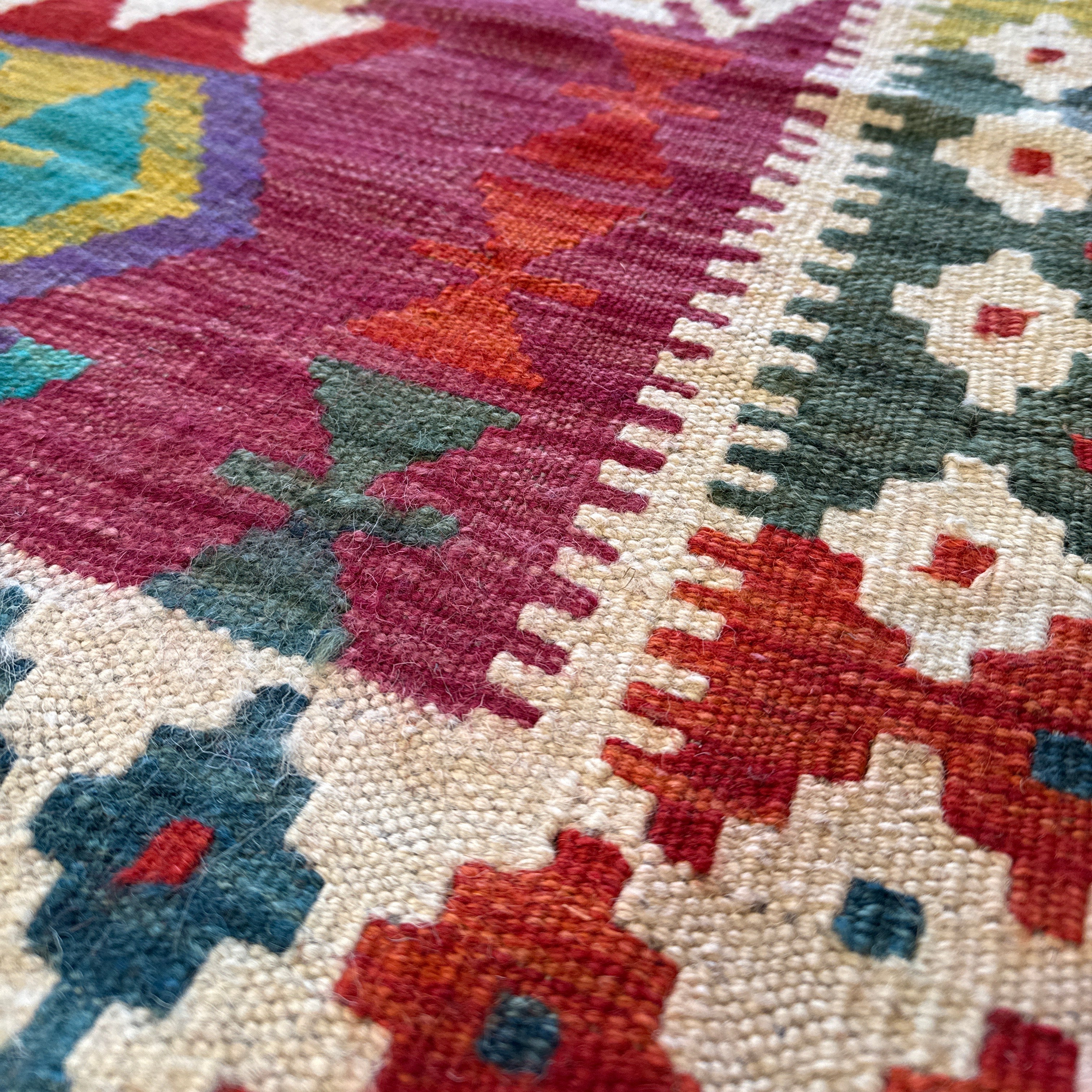 Handwoven Wool Kilim Large Rug Afghanistan (5x7) - 007