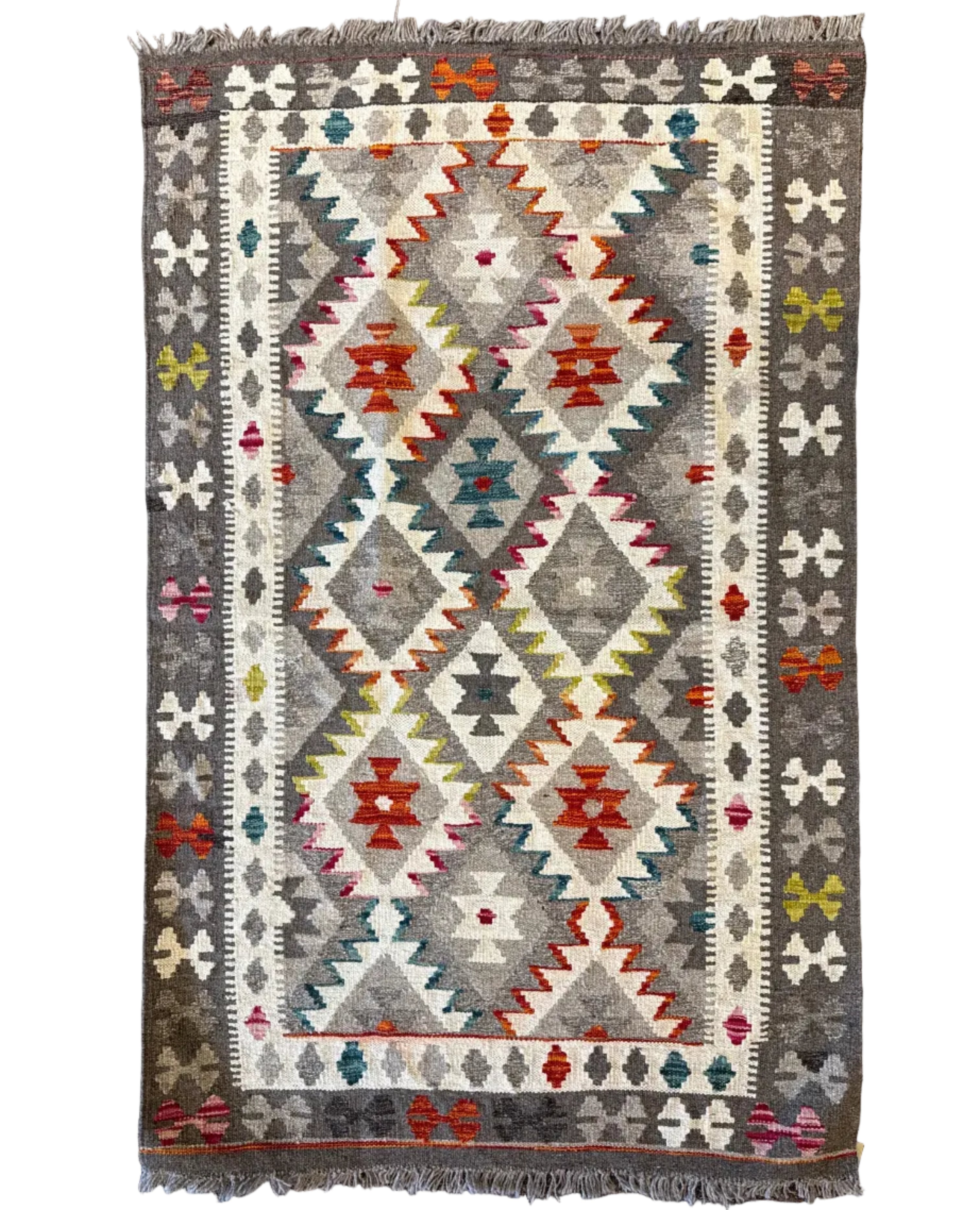 Handwoven Wool Kilim Small Rug Afghanistan (3x5) - 003