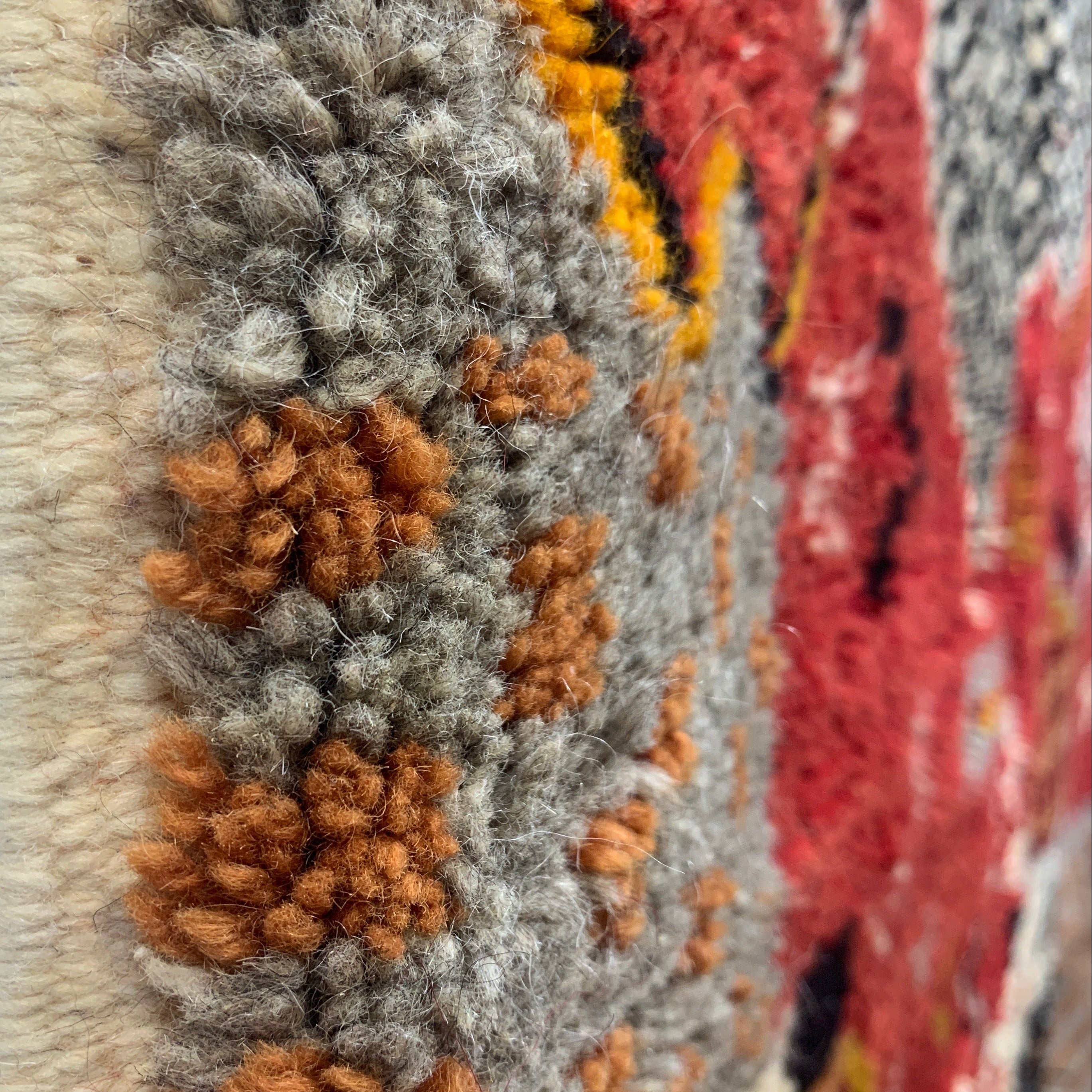 Handwoven Ibouli Knotted Red Wool Rug (4x6)