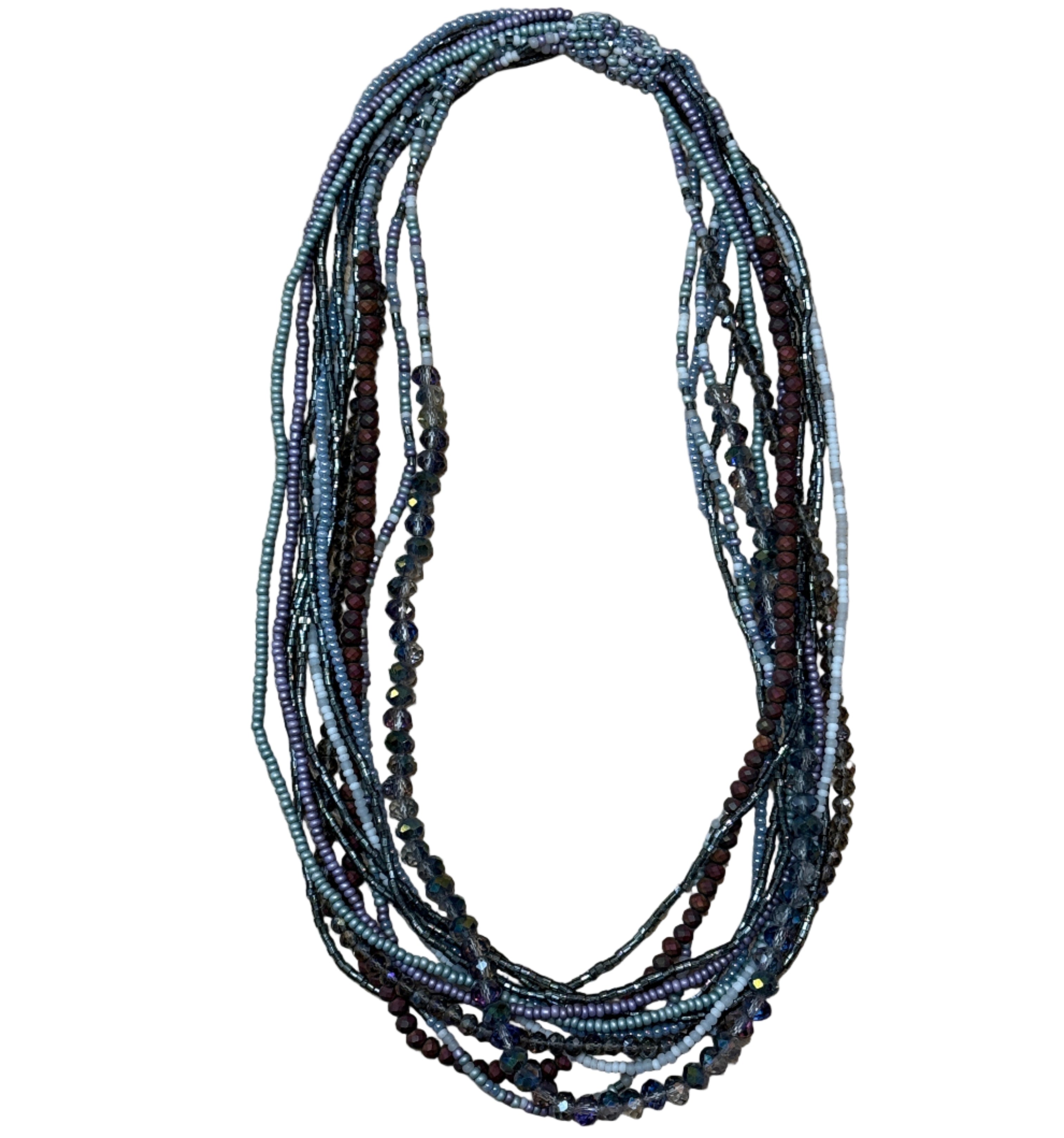 Handmade 12 Strand Lavander Beaded Necklace Guatemala