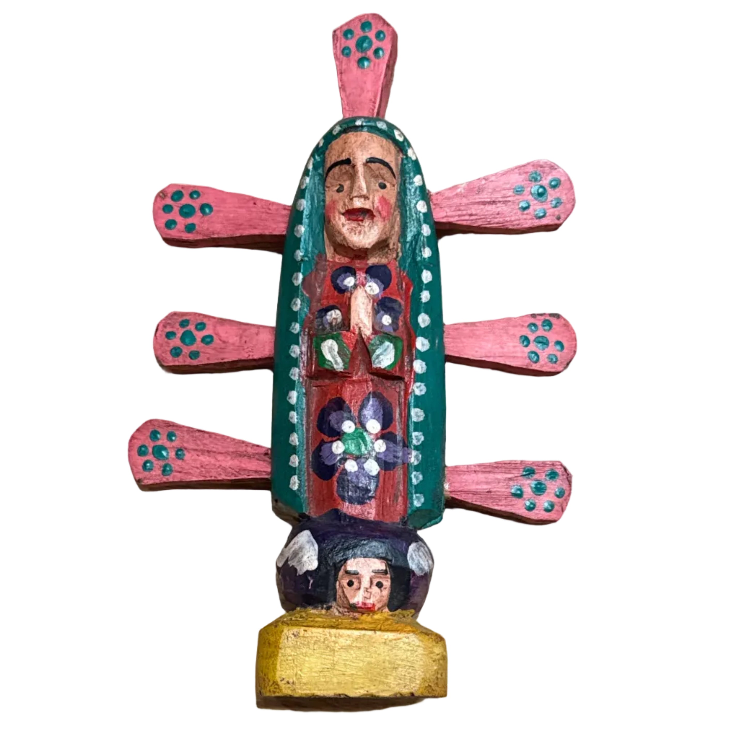 Handmade Wooden Carved Virgin Guatemala C