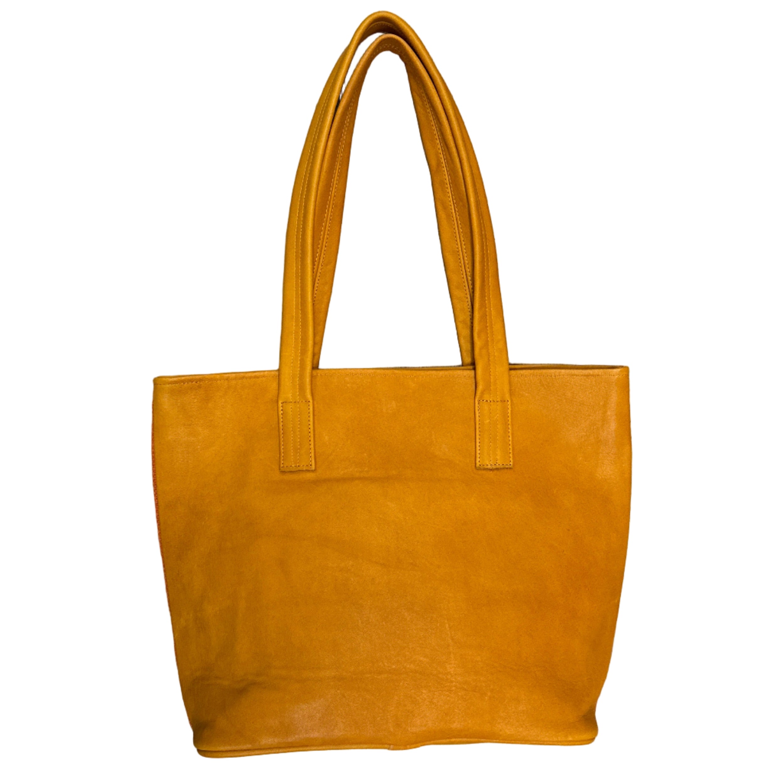 Handmade Woven Leather Magenta Tote Bag Peru