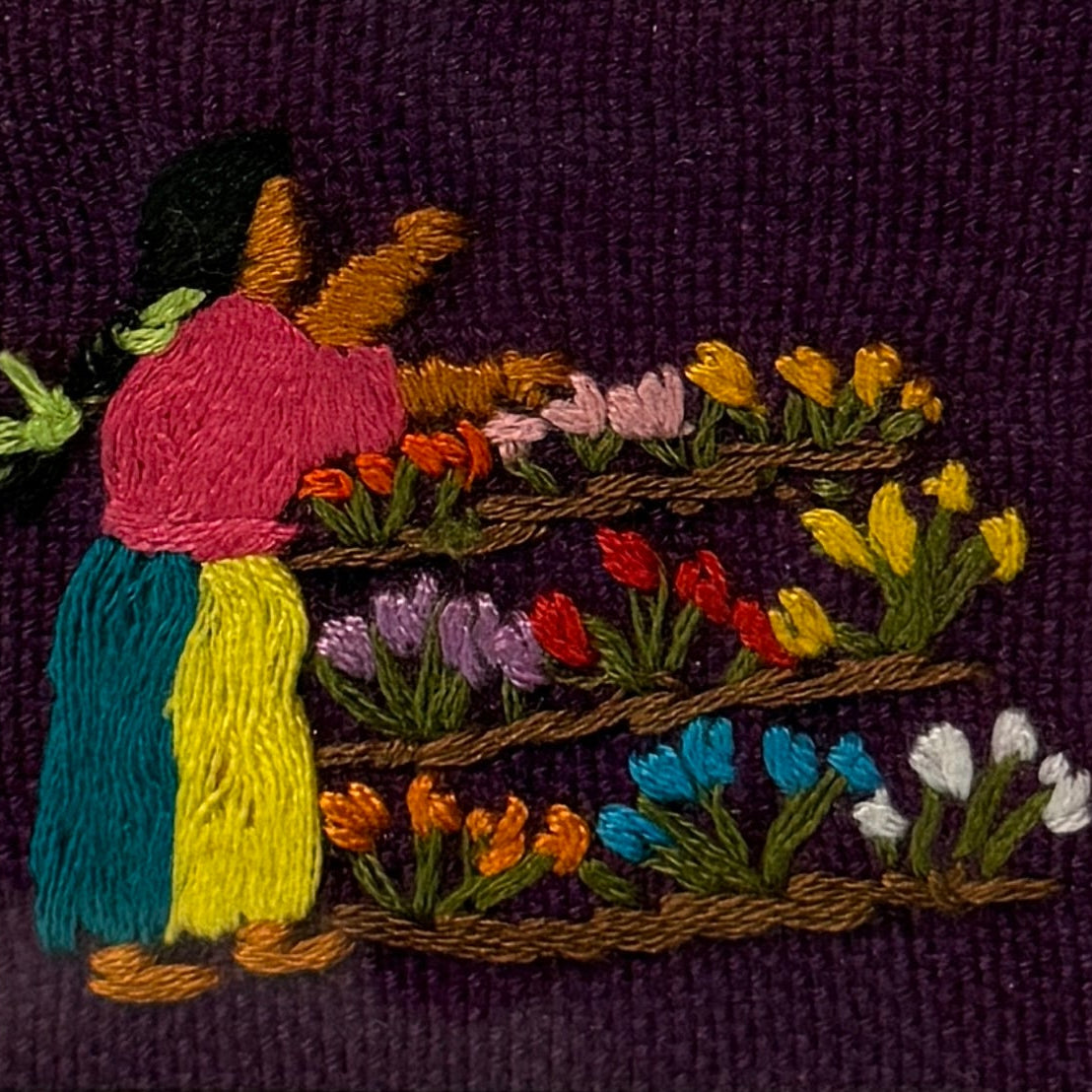 Embroidered Small Flower Stand Frame Mexico