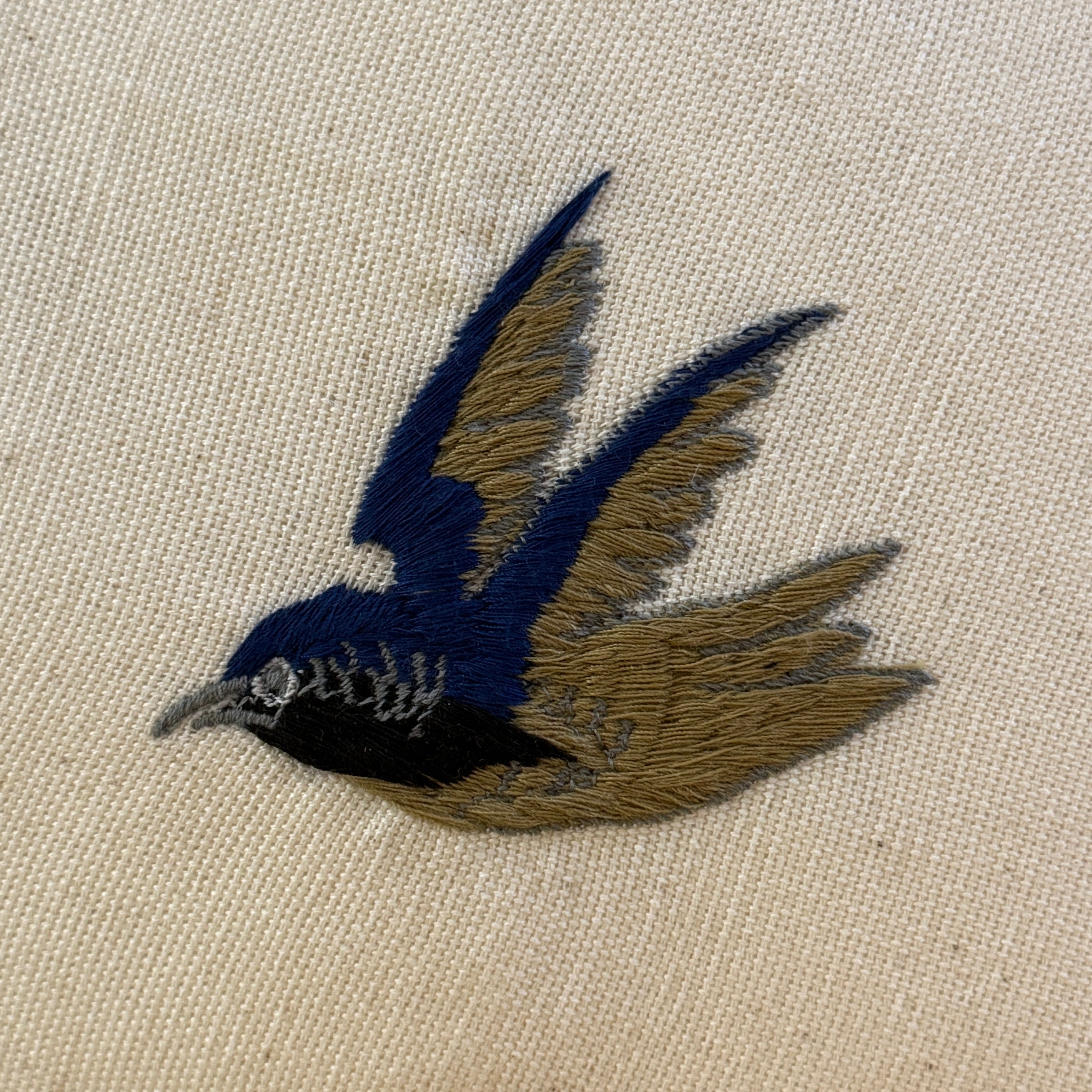 Embroidered Natural Bird & Bee Pillow Guatemala