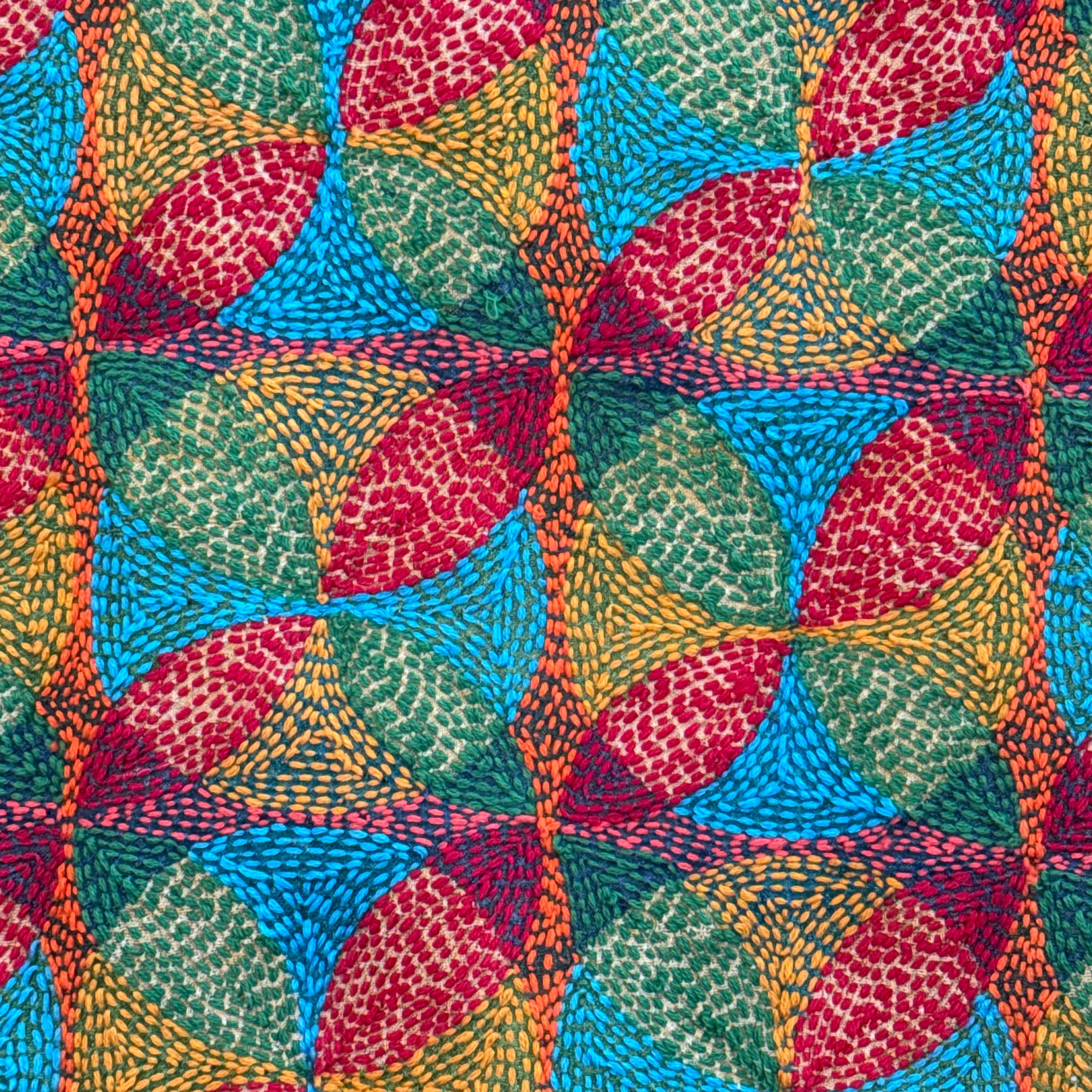 Kantha Stitched Green Prantik Scarf India