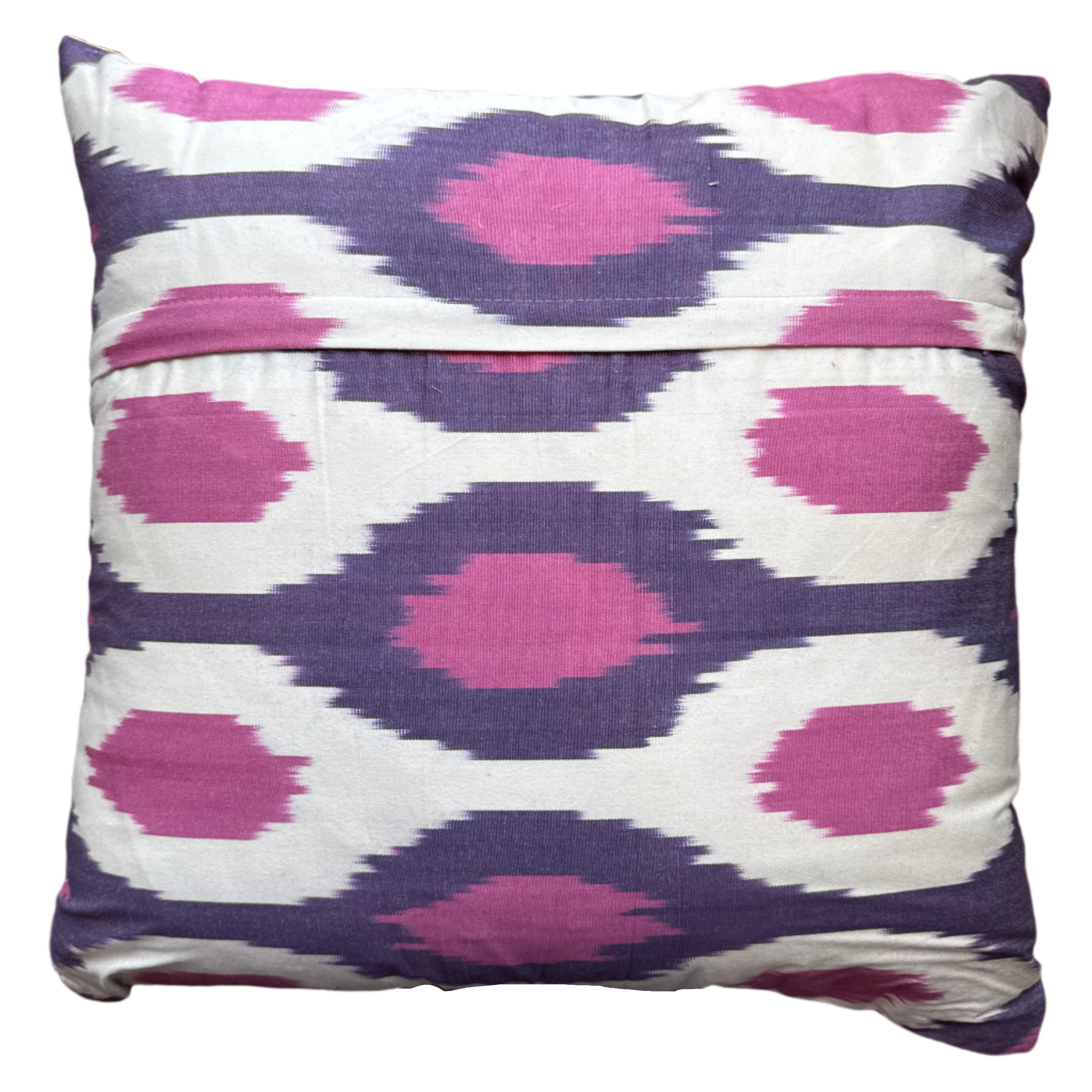 Hand Embroidered Lavender Silk Pillow Uzbekistan (18x18)