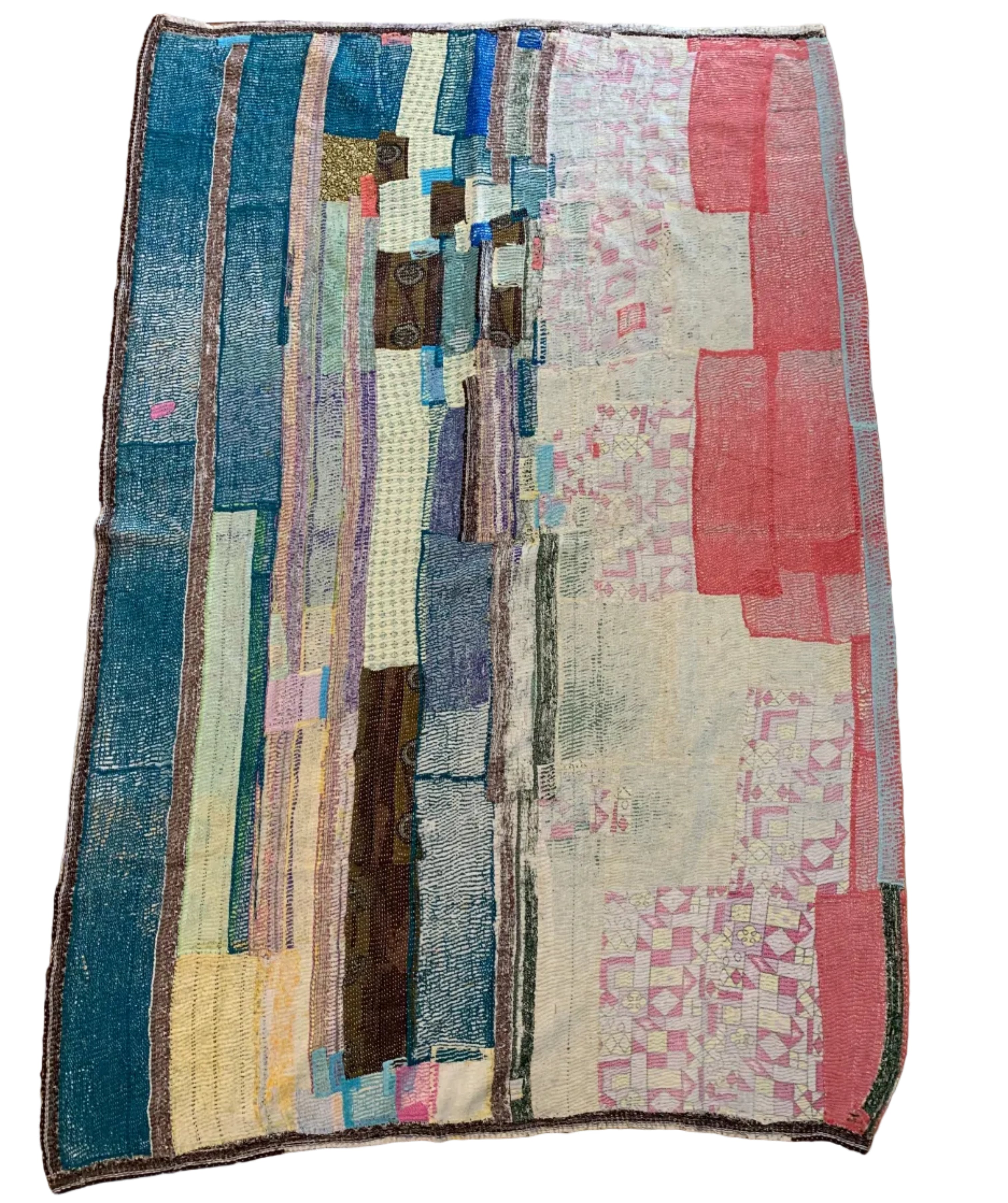 Handmade Kantha Forest Patchwork Quilt India