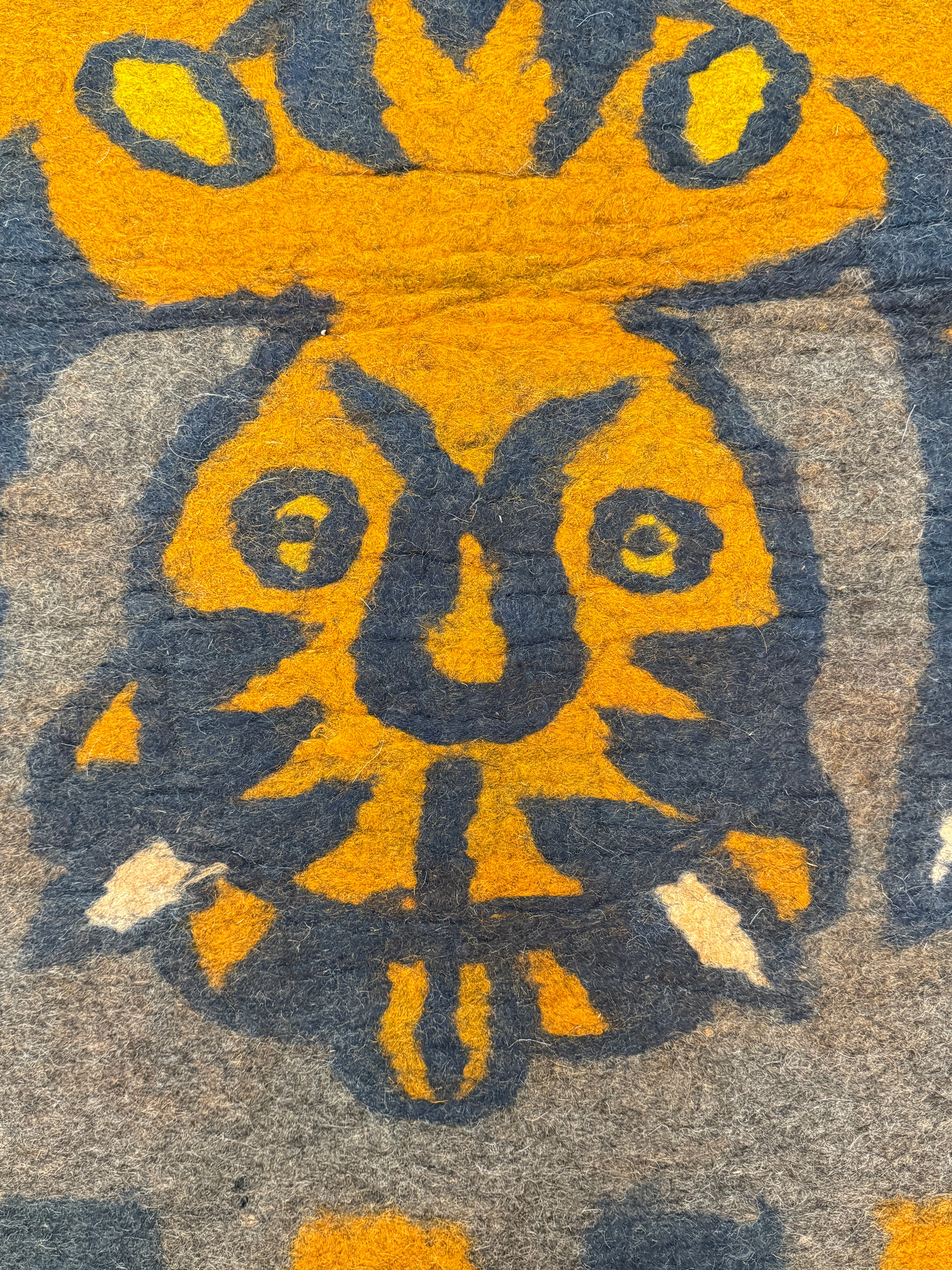 Handmade Wool Felt Orange Tiger Runner Afghanistan (30x72)