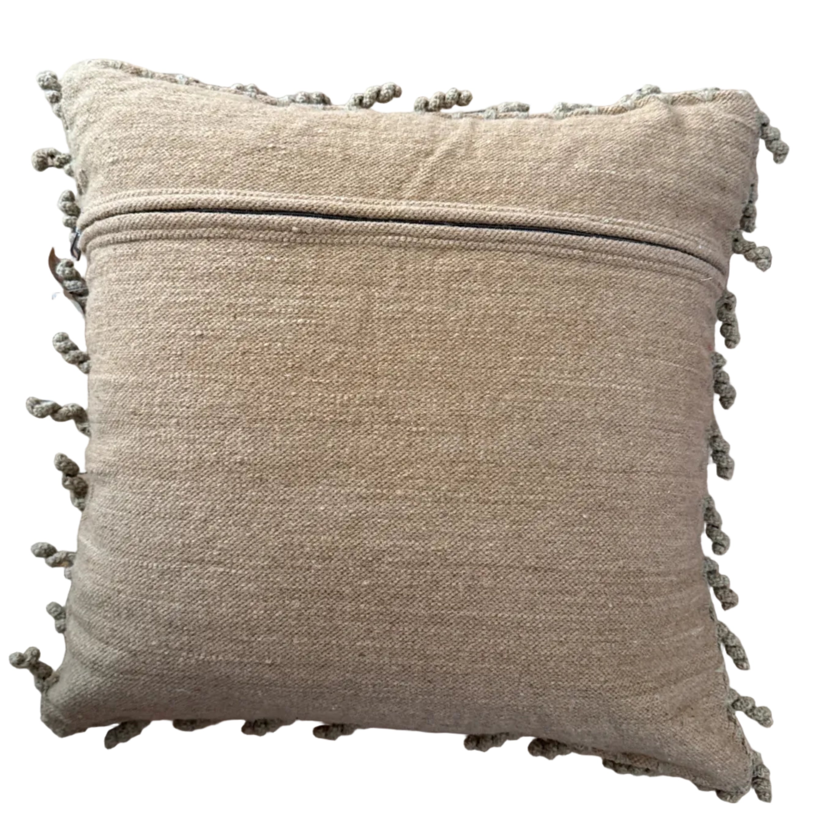 Embroidered Corners Wool Pillow Peru (18x18)