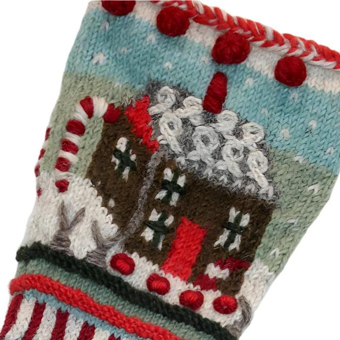 Wool Knit Christmas Stocking Nepal - House