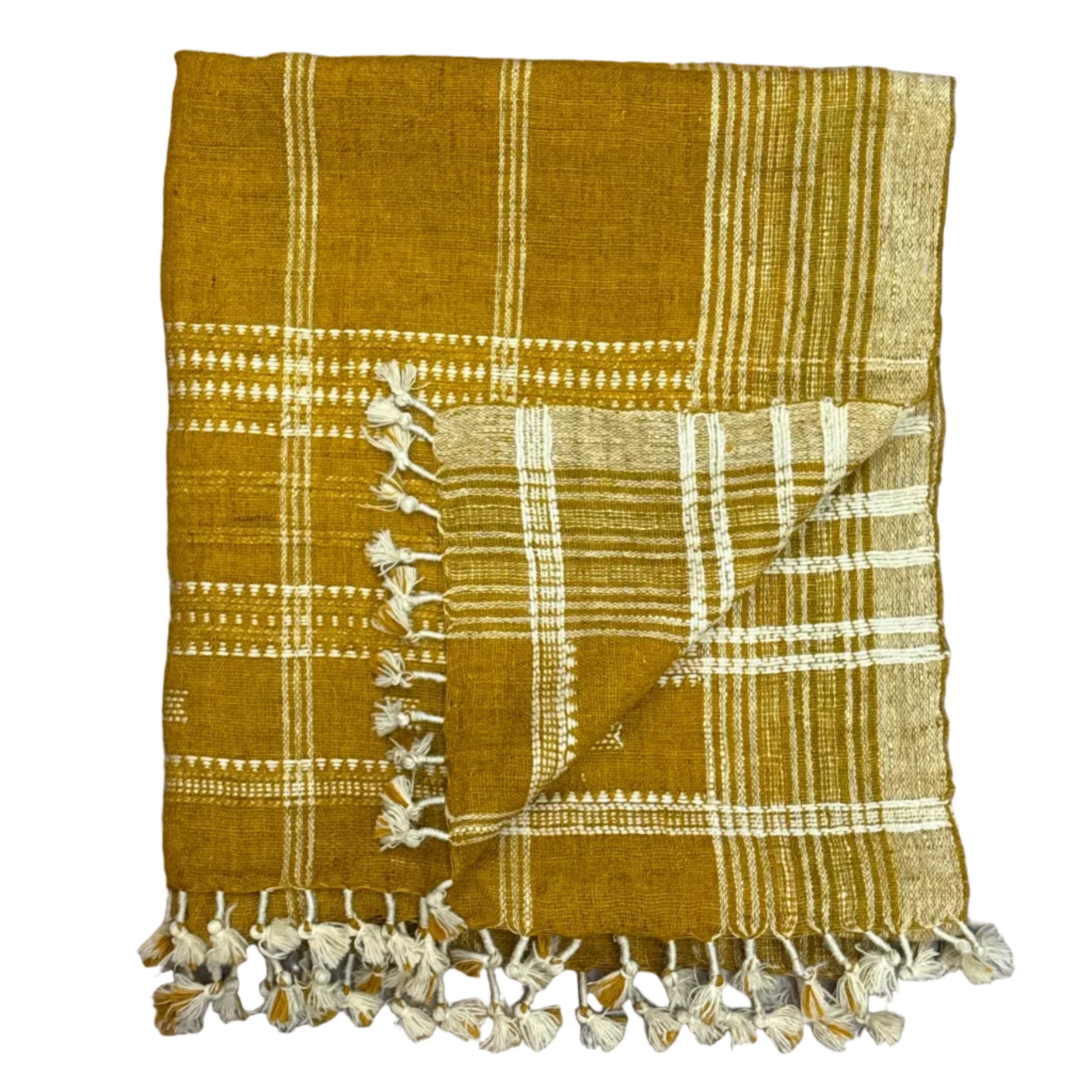 Handwoven Wool Turmeric Dupatta Curtain/Throw India