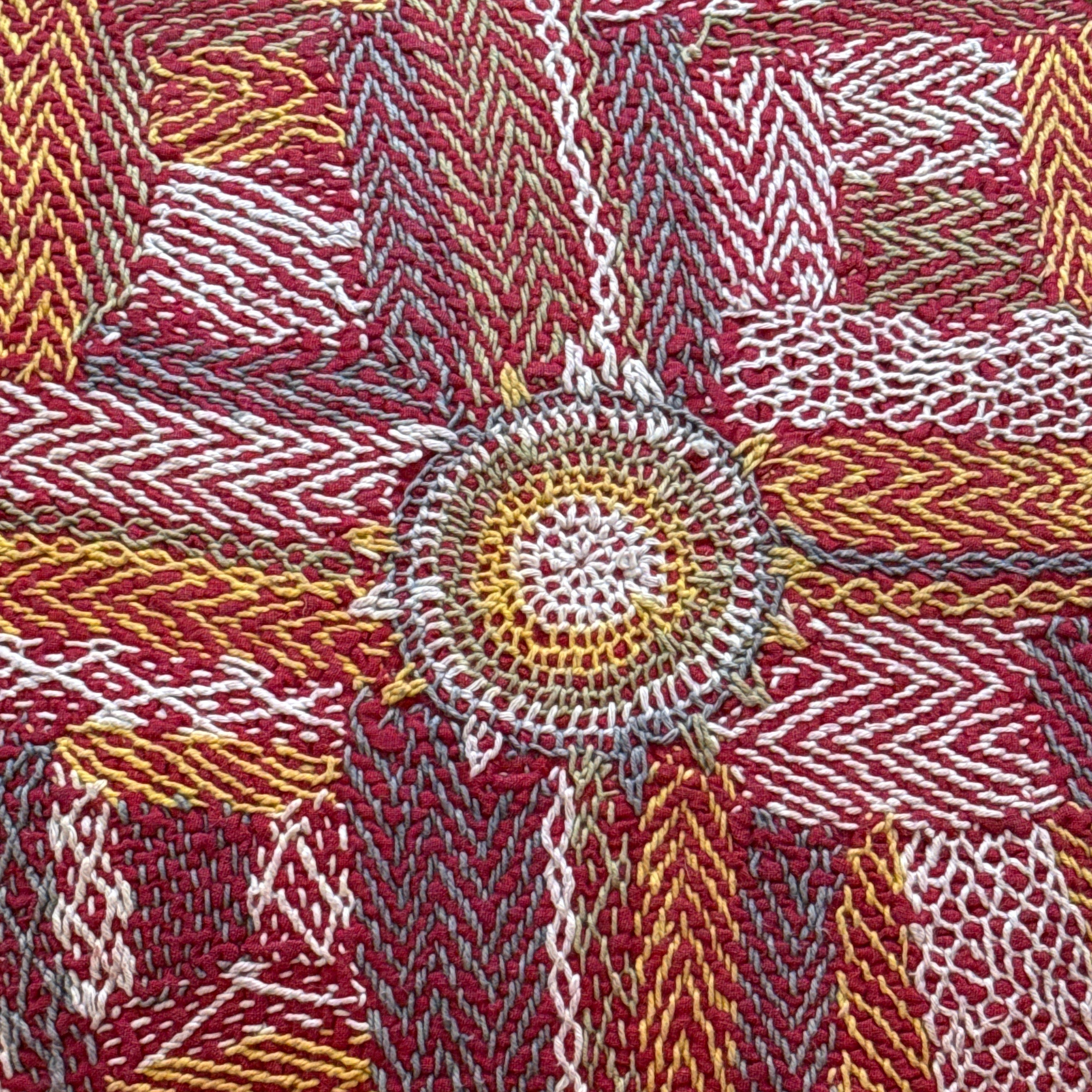 Hand Stitched Vintage Banjara Pillow India (20 x 20)