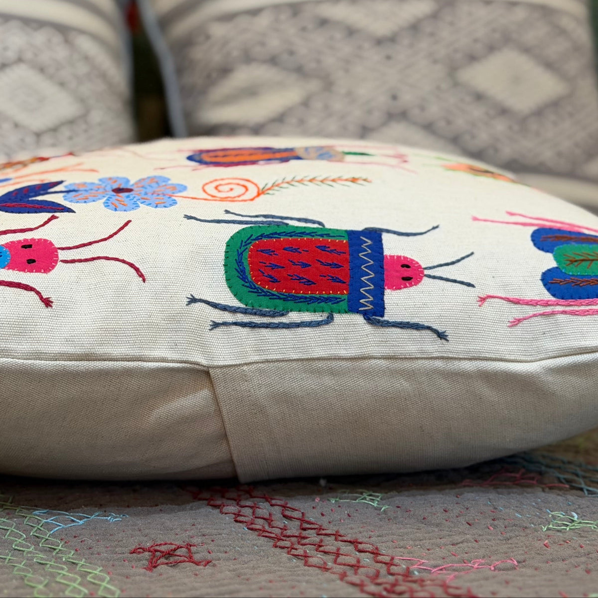 Embroidered Insect Pillow South Africa - C