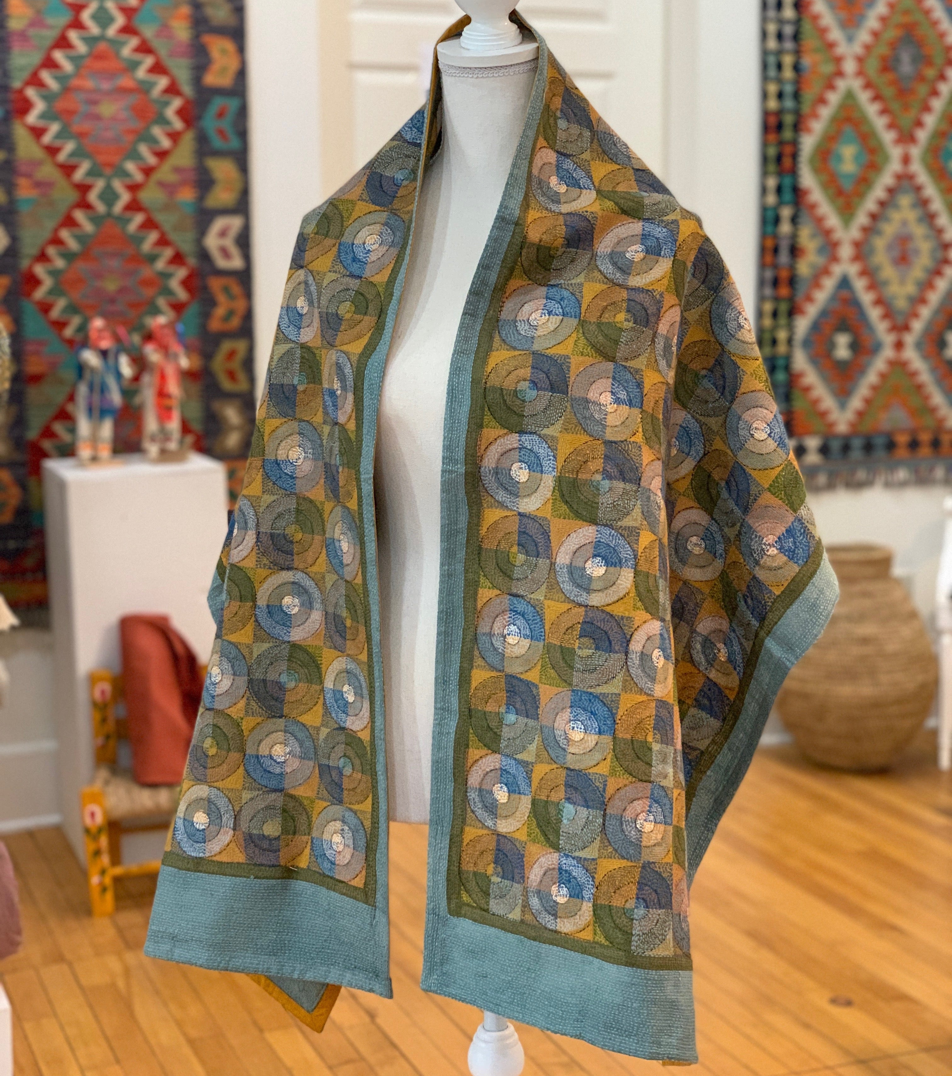 Kantha Stitched Morning Prantik Scarf India