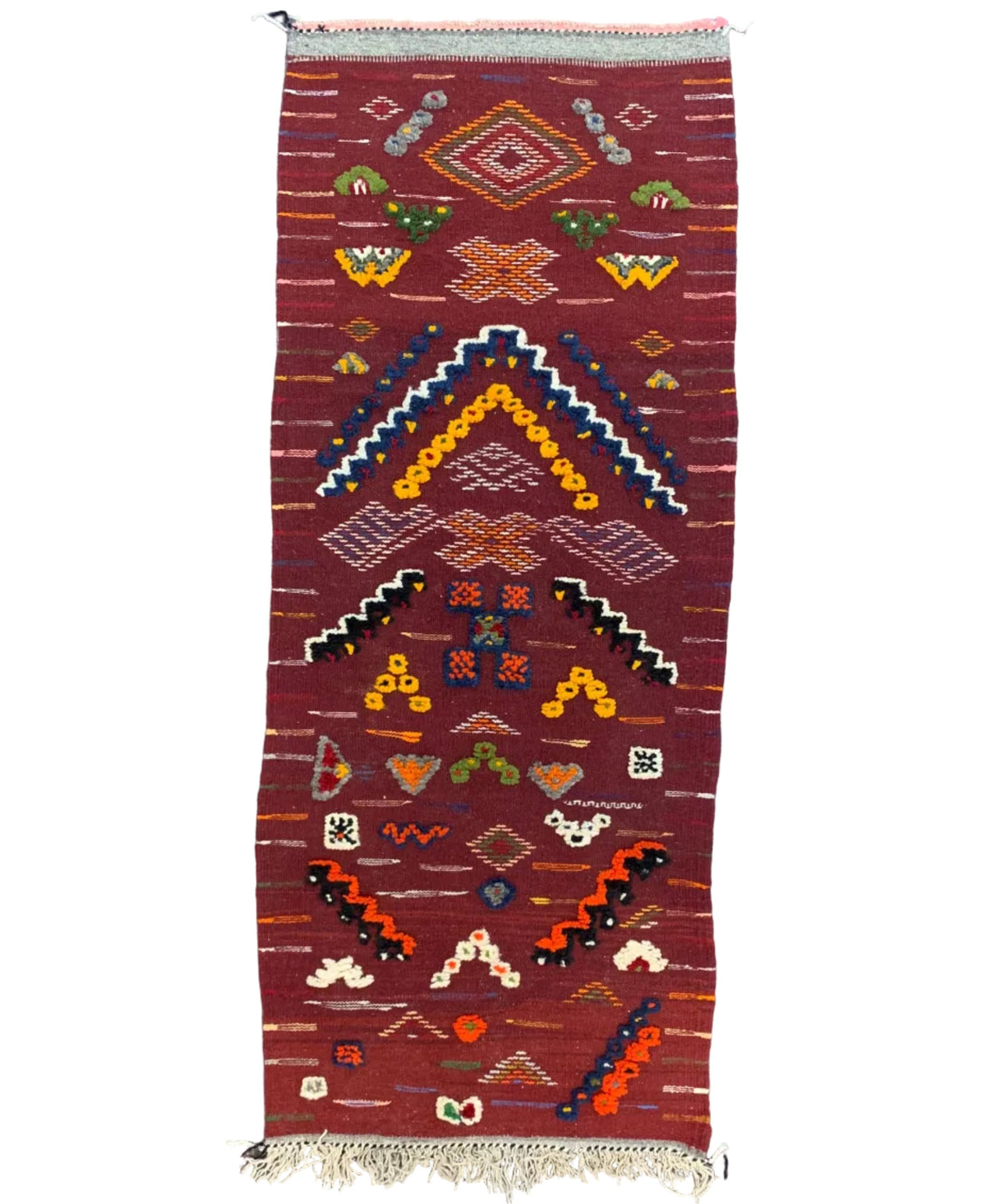 Handwoven Akhnif Knotted Red Wool Rug (2x4.5)