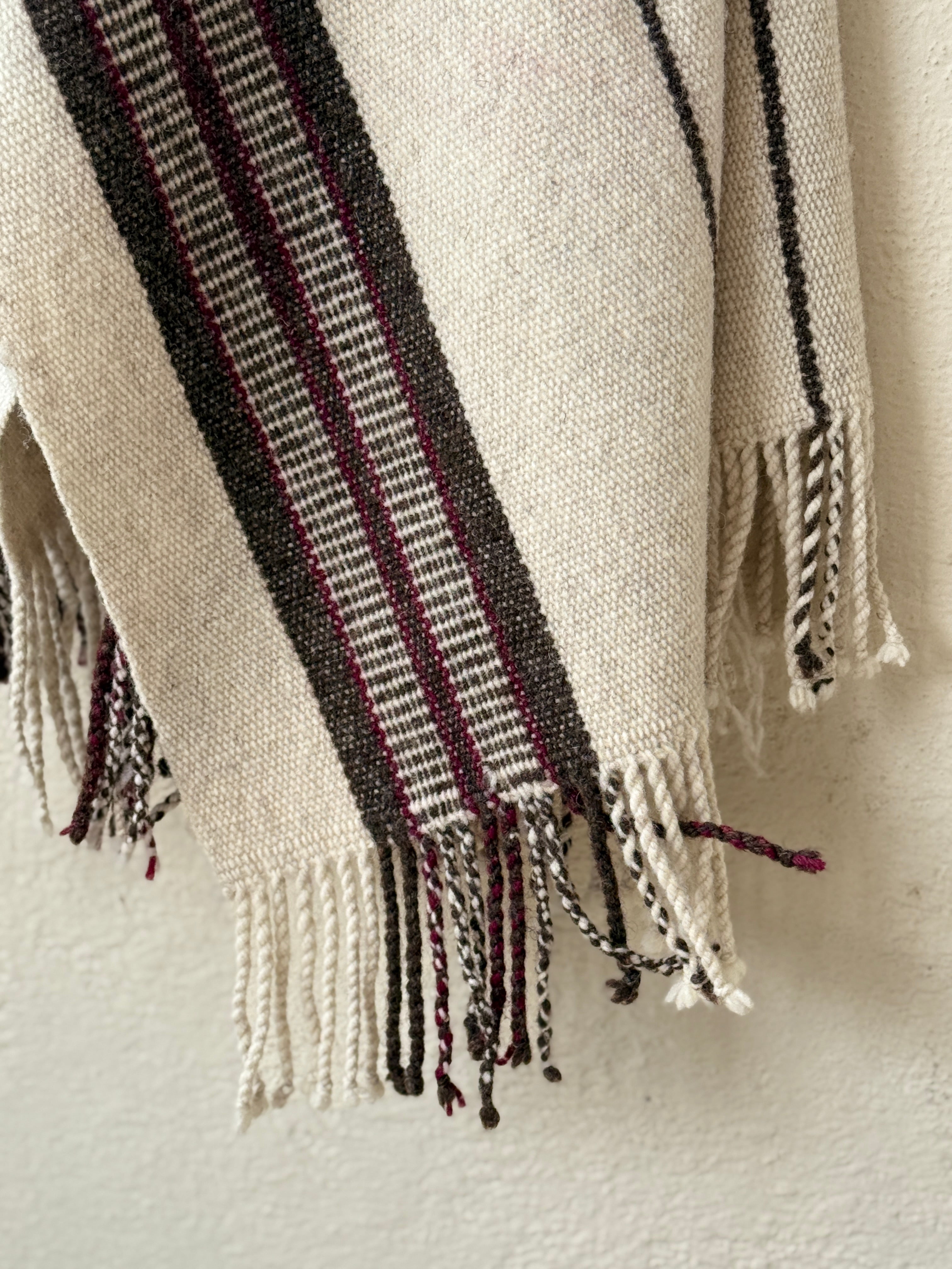 Handwoven Natural Dye Wool Throw D Mexico