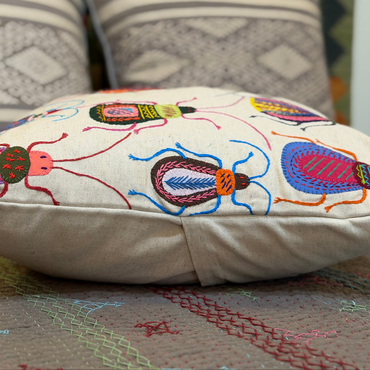 Embroidered Insect Pillow South Africa - H