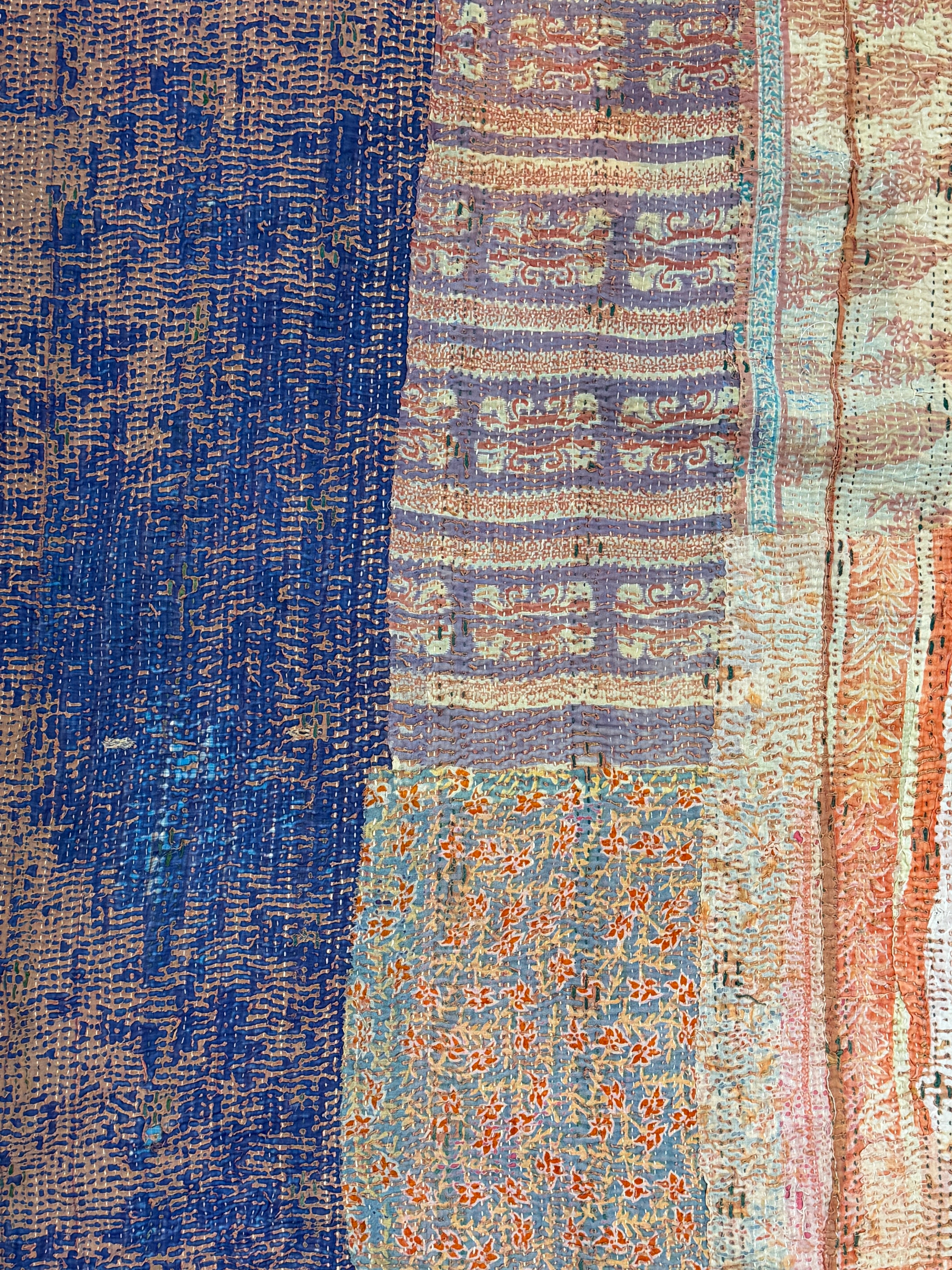 Handmade Brown Kantha Patchwork Quilt India