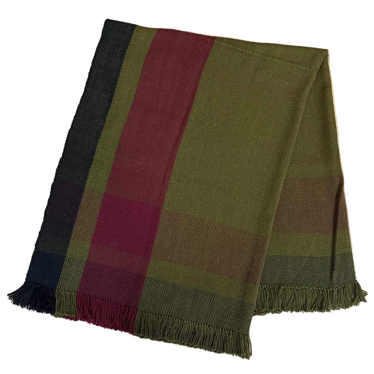 Handwoven Alpaca Green Throw Bolivia - B