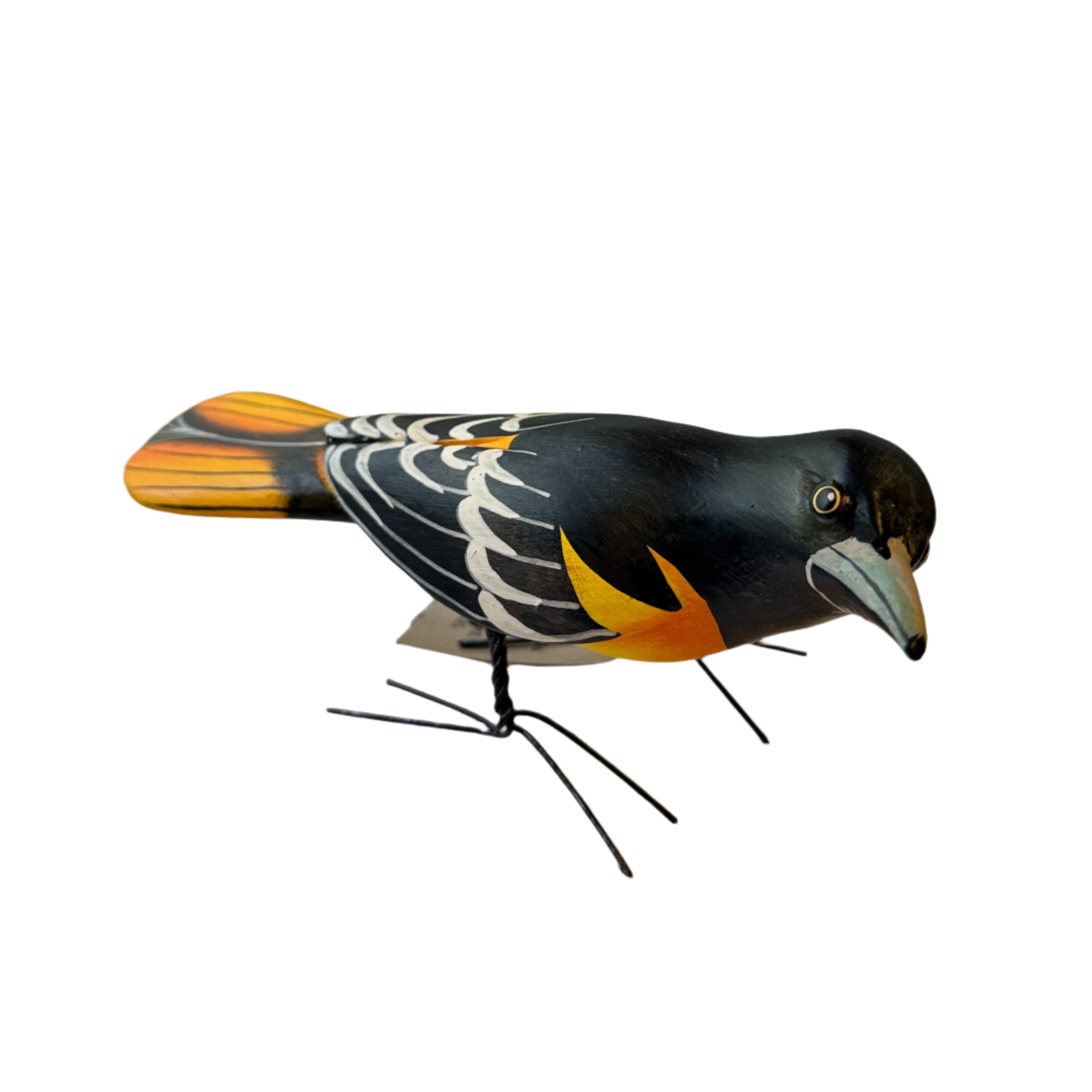 Baltimore Oriole Painted Ceramic Bird Guatemala