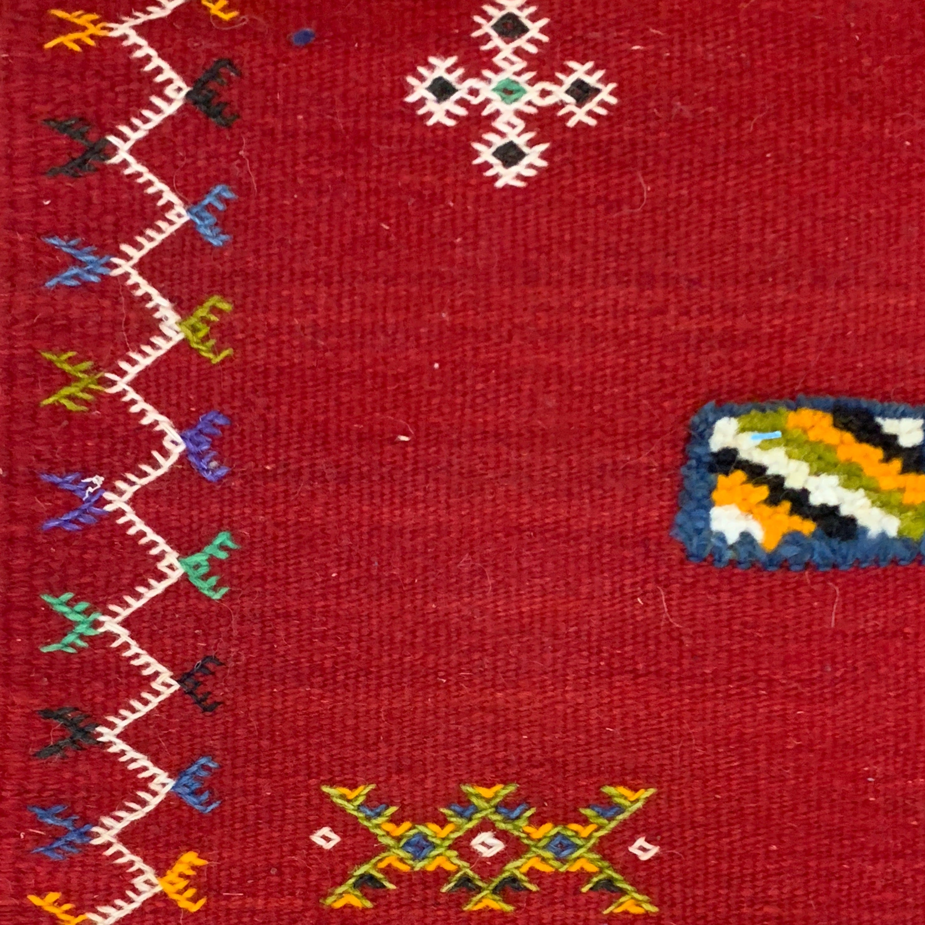 Handwoven Small Akhnif Red Wool Rug
