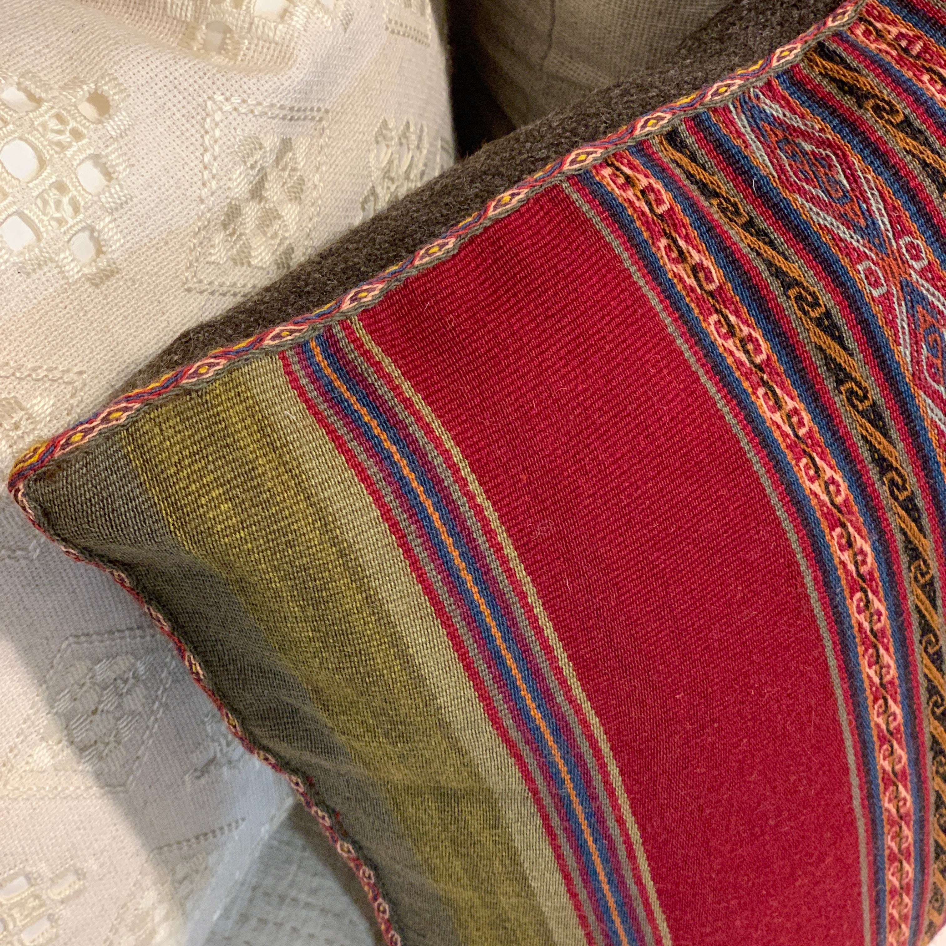 Handwoven Chinchero Red Pillow Peru (15x17)