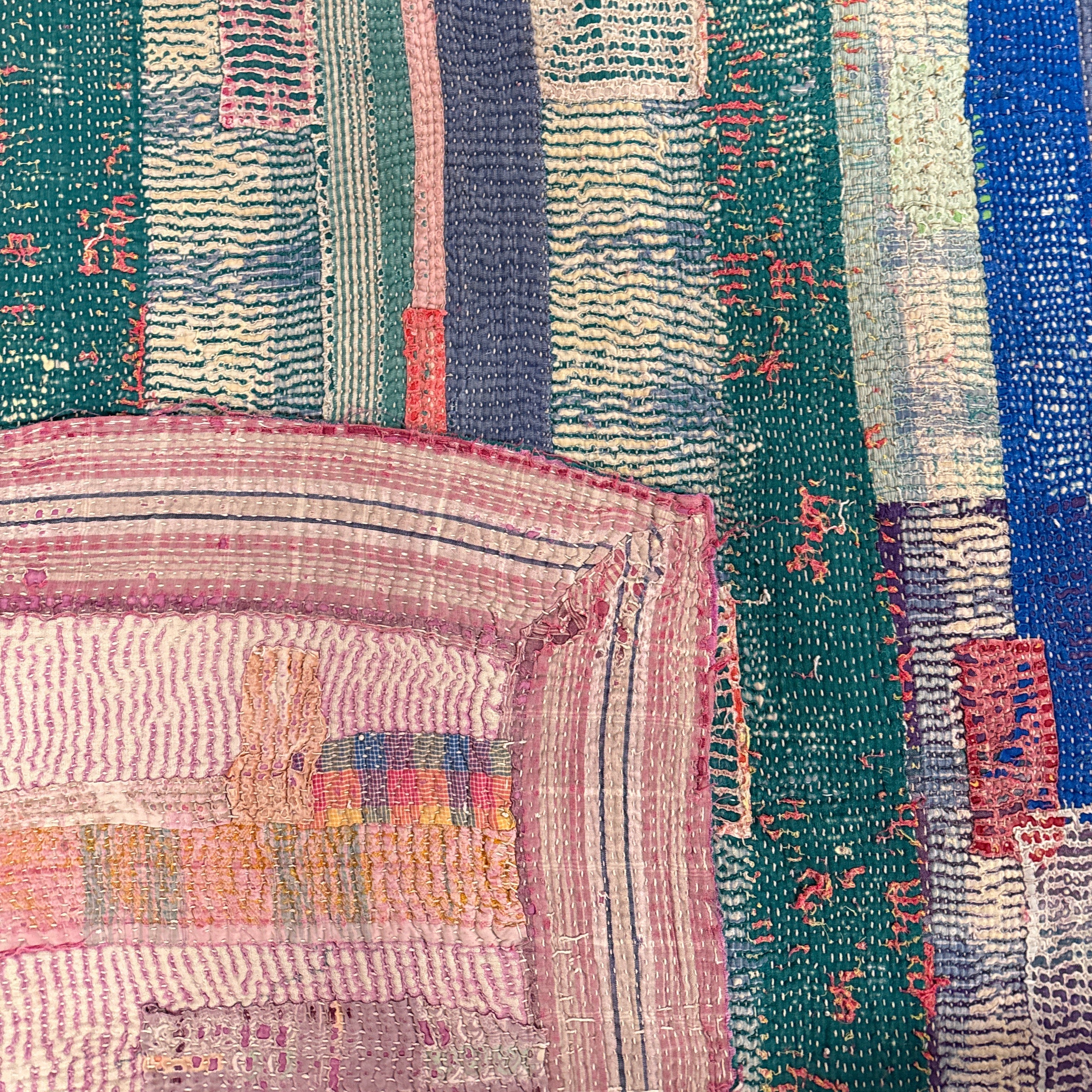 Handmade Kantha Patchwork Quilt India - 37