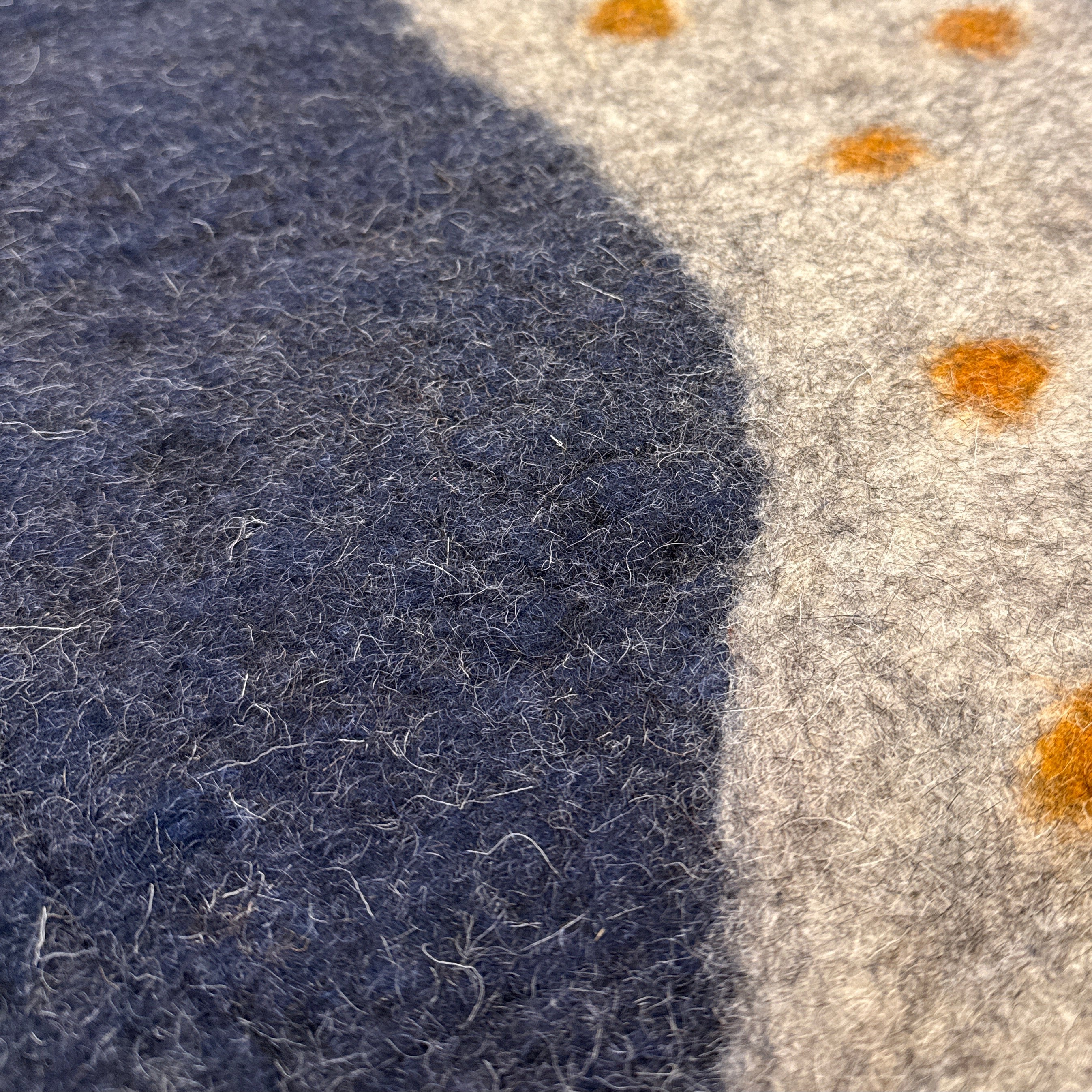 Handmade Wool Felt Pony Blue Rug Afghanistan (30x48)