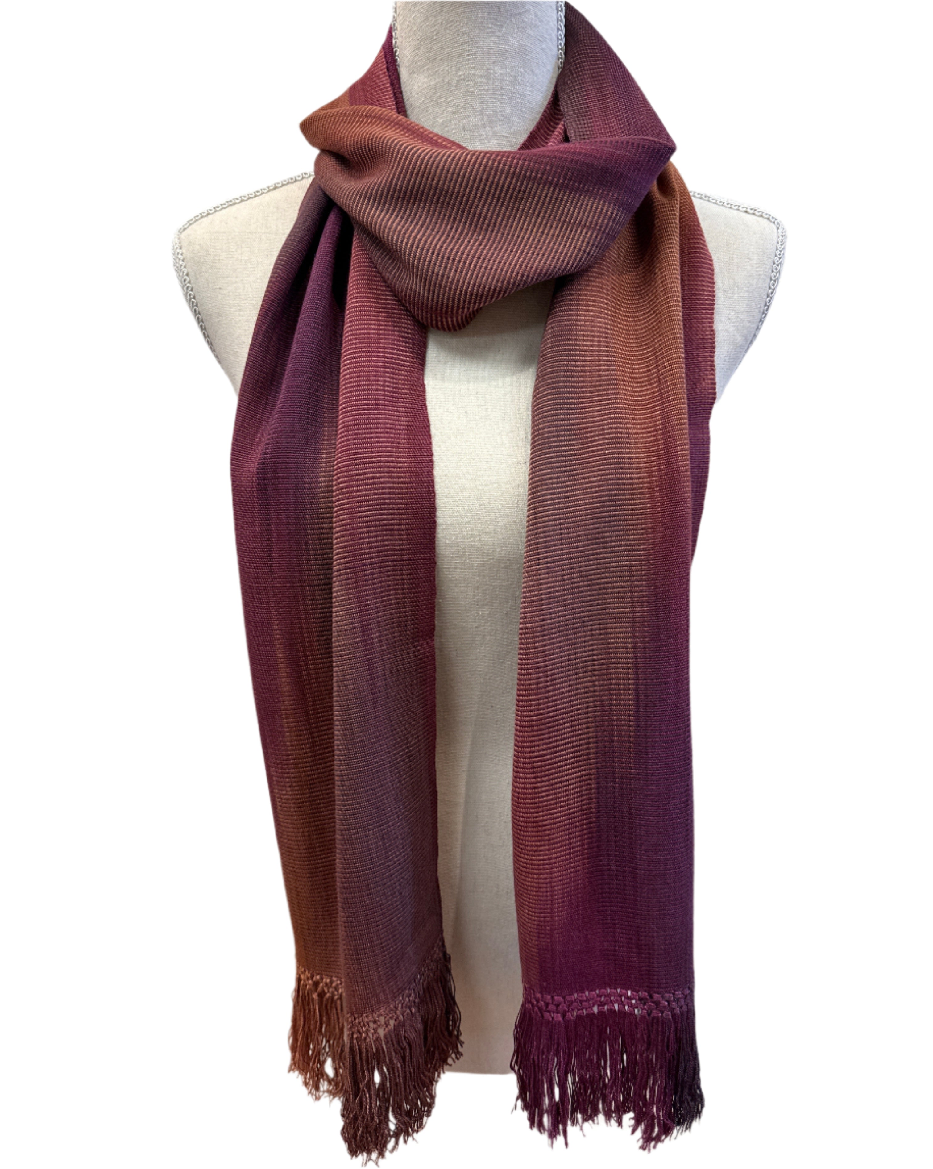 Handwoven Bamboo Magenta Scarf Guatemala